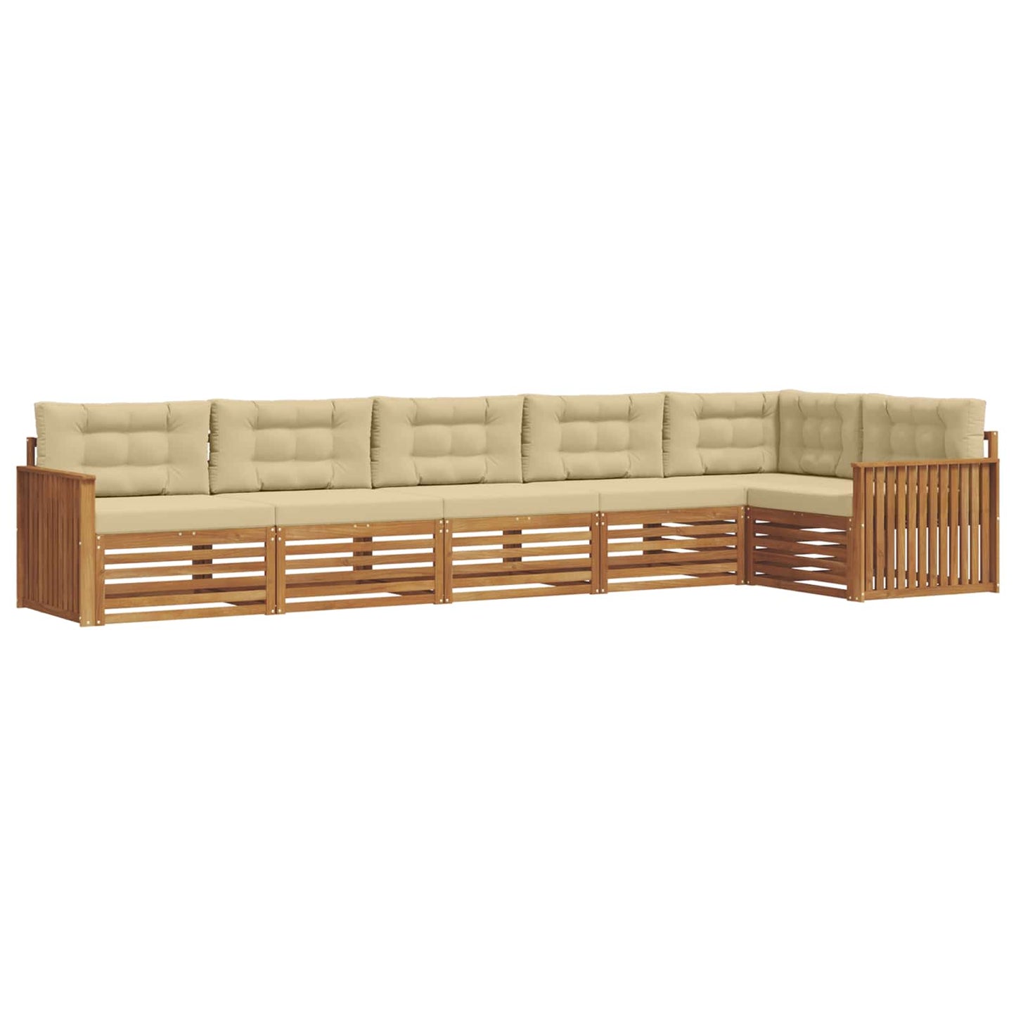 Buiten bankenset met kussen 6 pcs Natuurlijk en Beige is nu te koop bij PeponiXL, paradijselijk wonen!