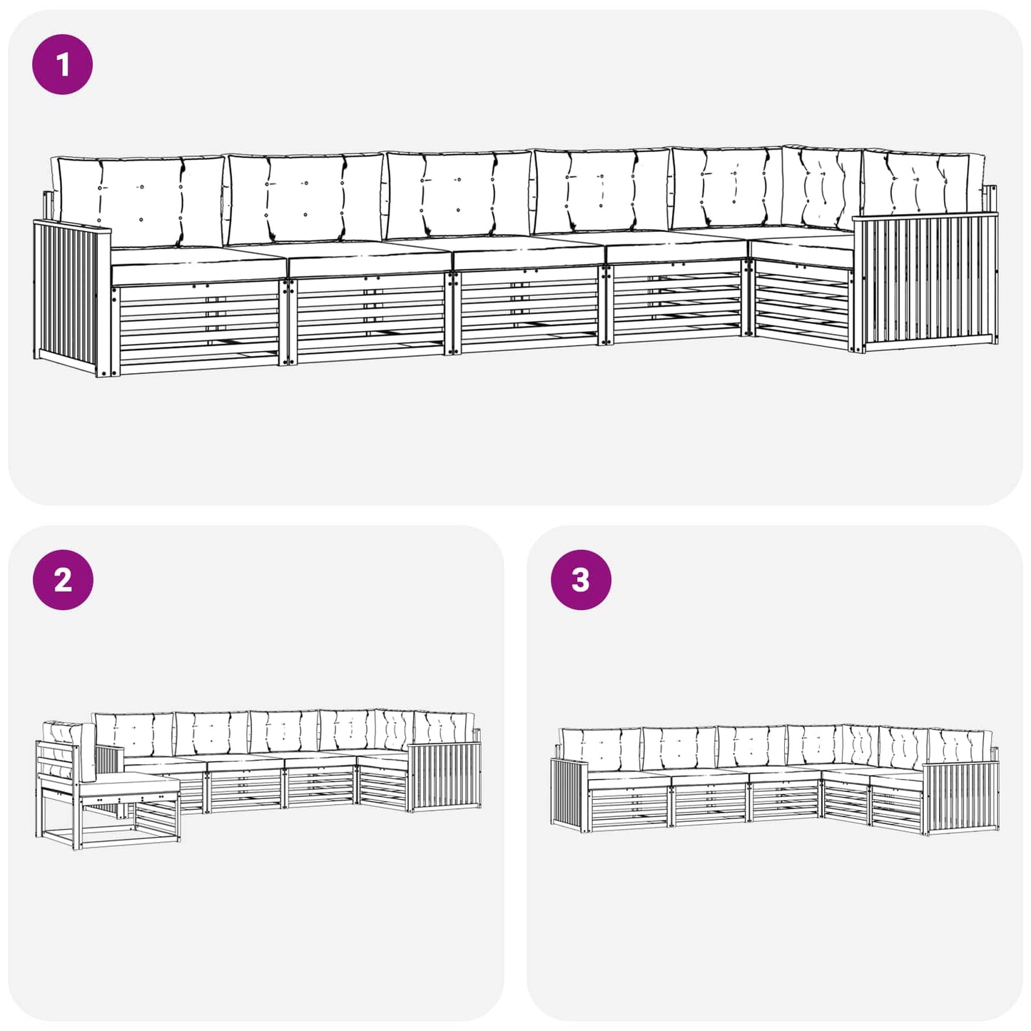Buiten bankenset met kussen 6 pcs Natuurlijk en Beige is nu te koop bij PeponiXL, paradijselijk wonen!