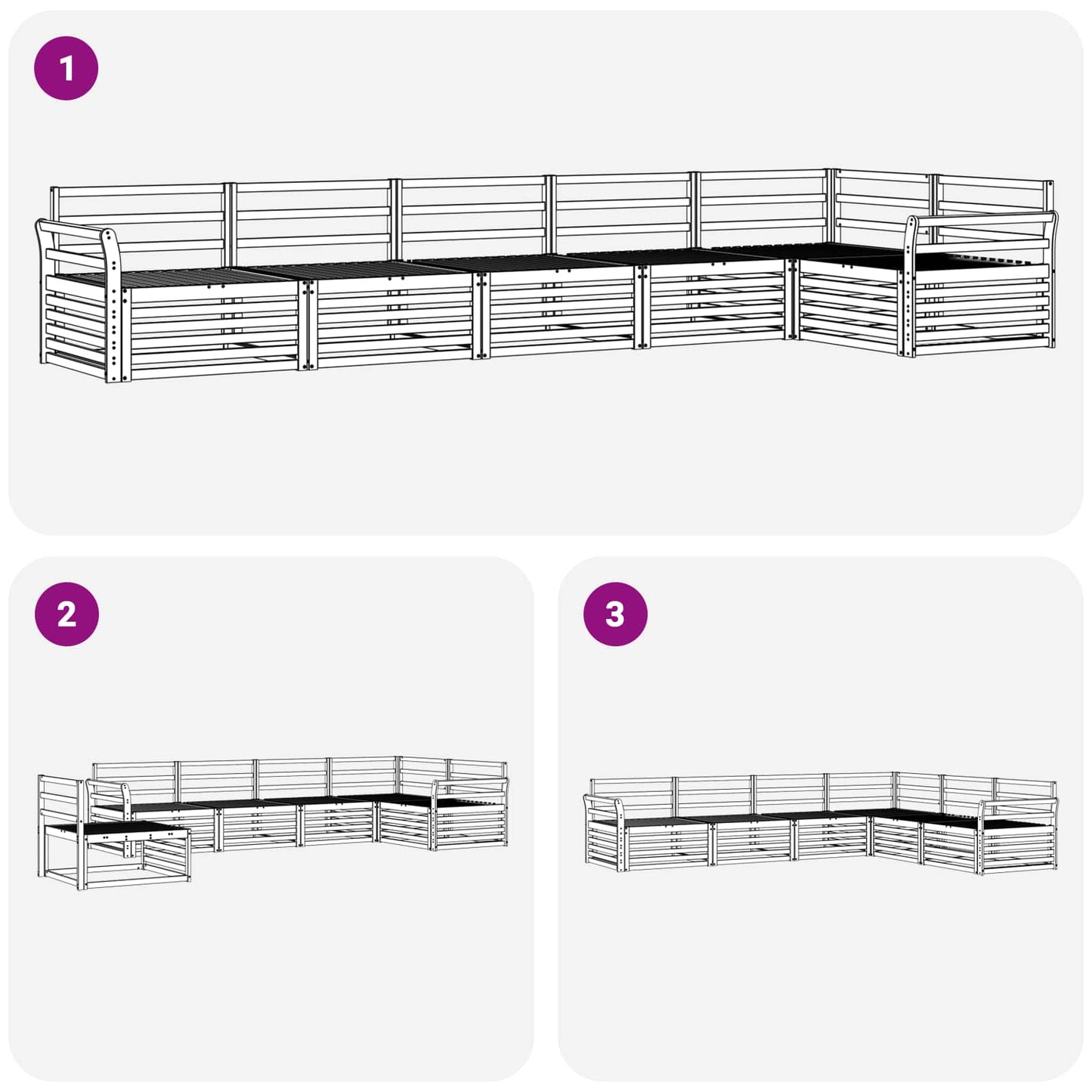 Buiten bankenset 6 pcs Naturel Massief Acaciahout is nu te koop bij PeponiXL, paradijselijk wonen!