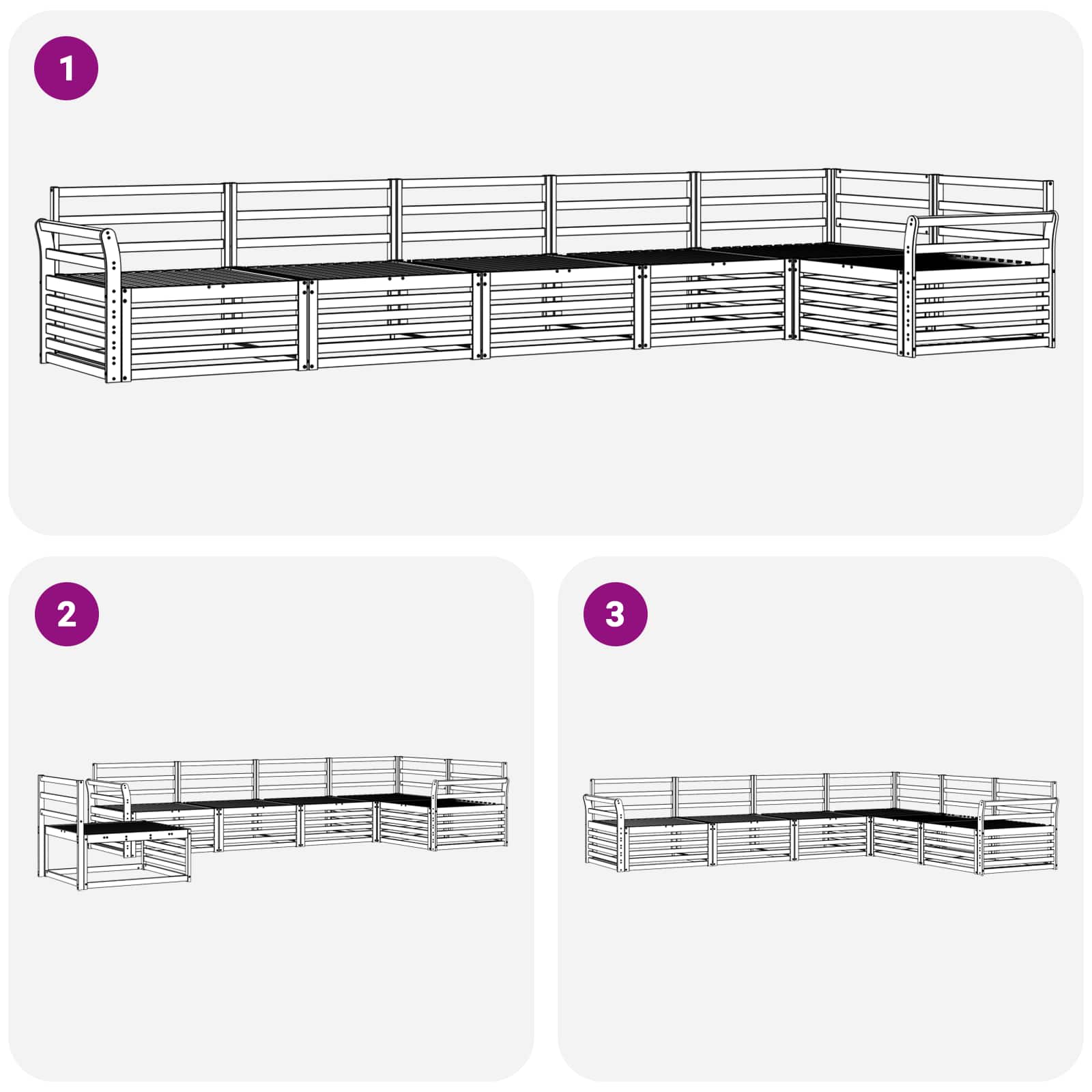 Buiten bankenset 6 pcs Naturel Massief Acaciahout is nu te koop bij PeponiXL, paradijselijk wonen!