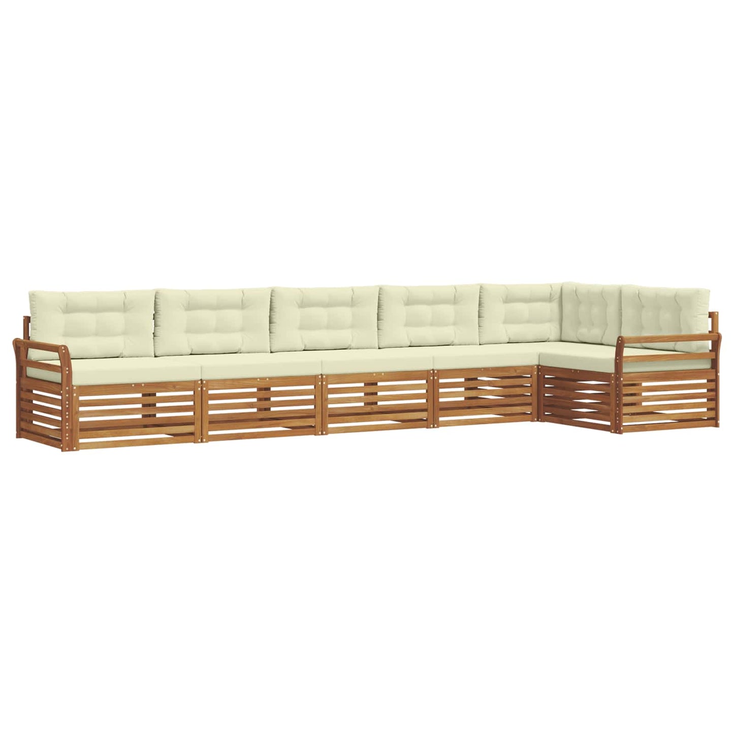 Buiten bankenset met kussen 6 pcs Natuurlijk en Crème is nu te koop bij PeponiXL, paradijselijk wonen!