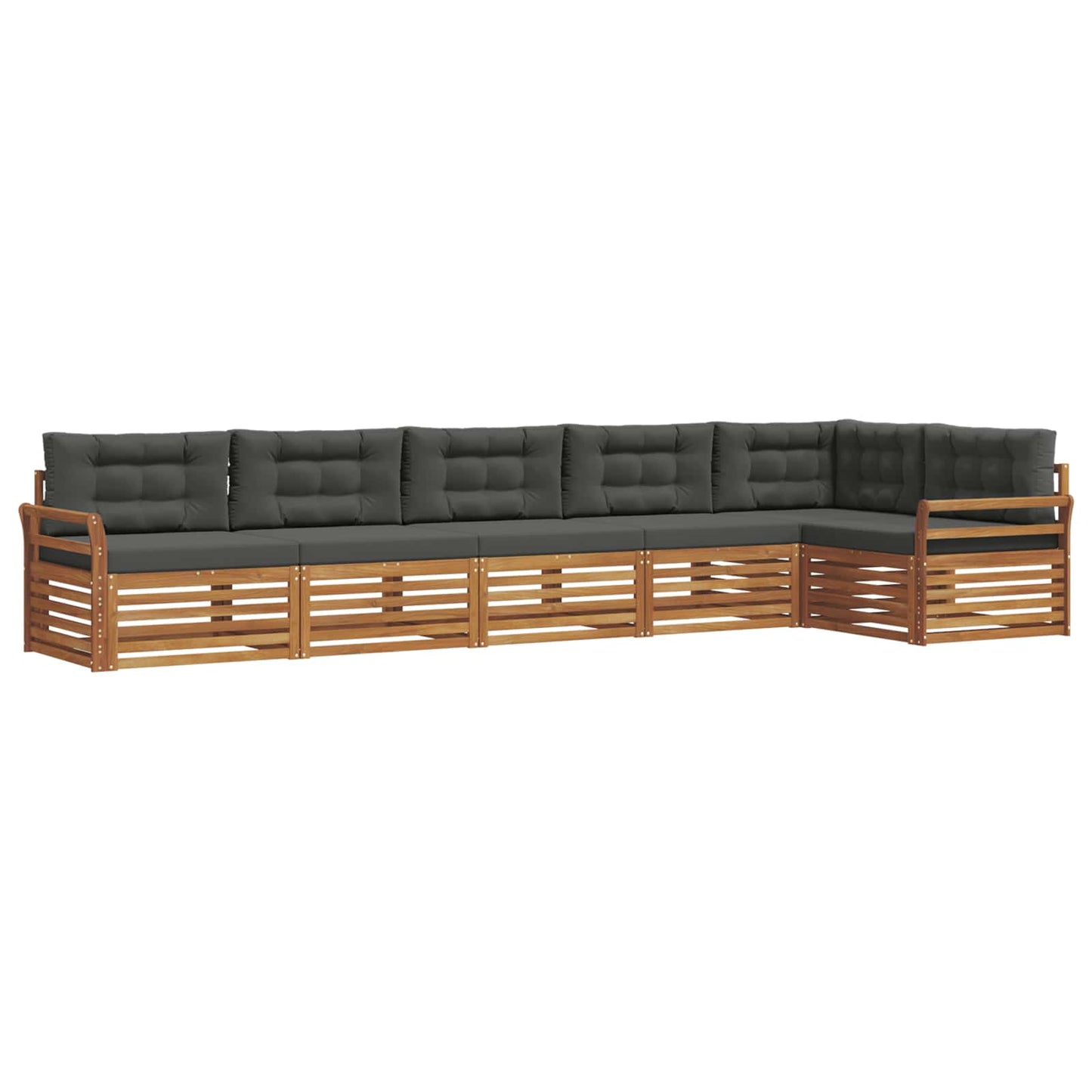 Buiten bankenset met kussen 6 pcs Natuurlijk en Antraciet is nu te koop bij PeponiXL, paradijselijk wonen!