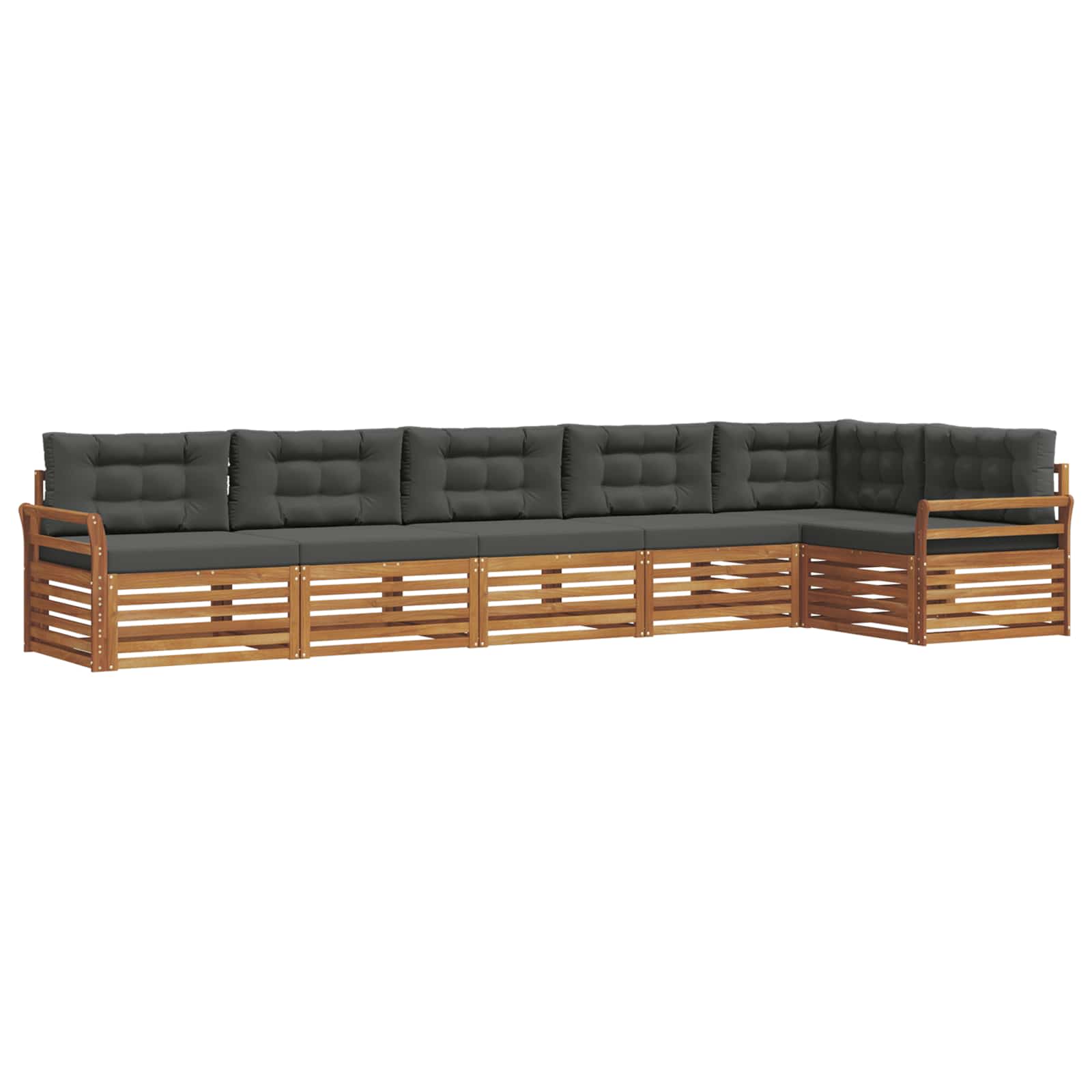 Buiten bankenset met kussen 6 pcs Natuurlijk en Antraciet is nu te koop bij PeponiXL, paradijselijk wonen!