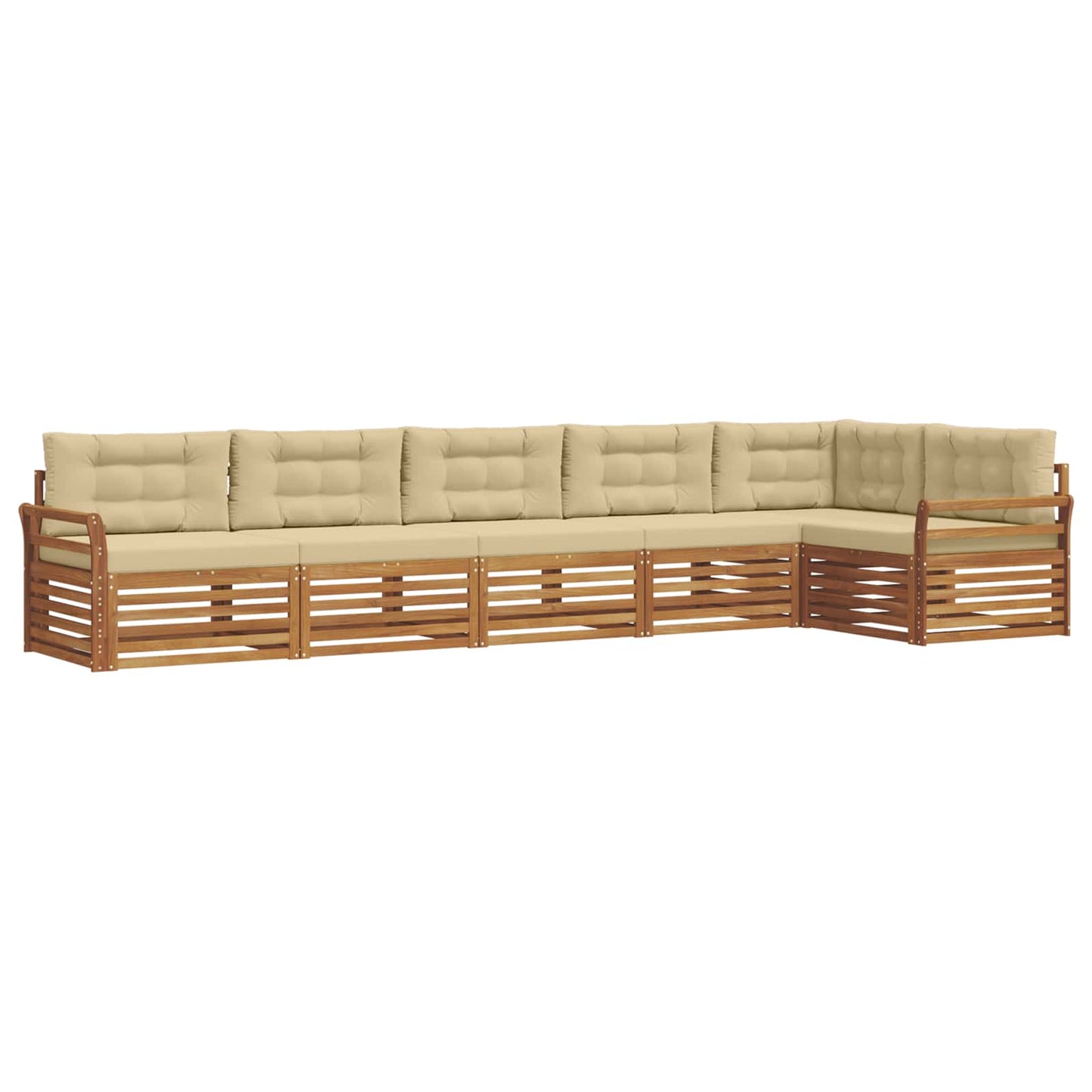 Buiten bankenset met kussen 6 pcs Natuurlijk en Beige is nu te koop bij PeponiXL, paradijselijk wonen!