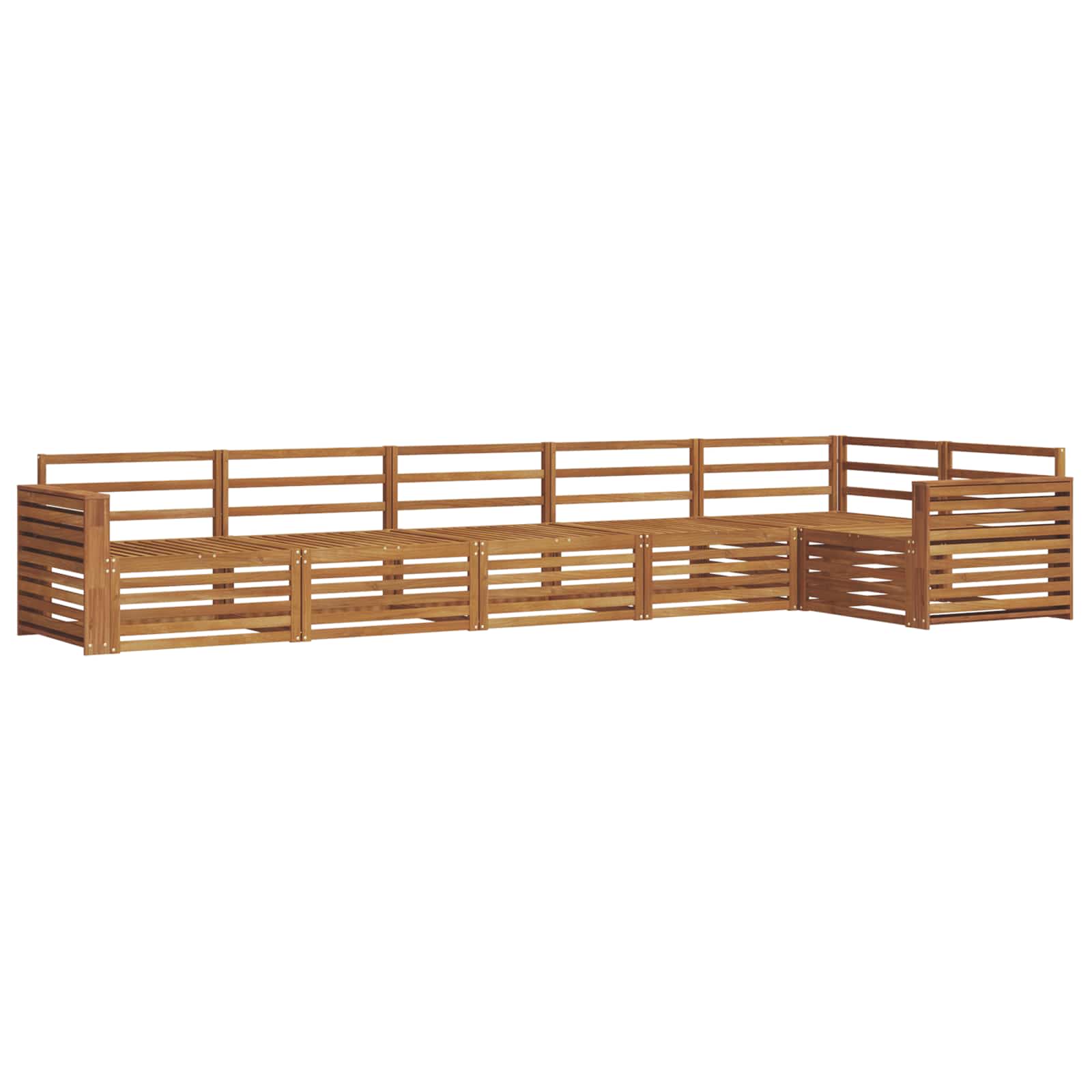 Buiten bankenset 6 pcs Naturel Massief Acaciahout is nu te koop bij PeponiXL, paradijselijk wonen!