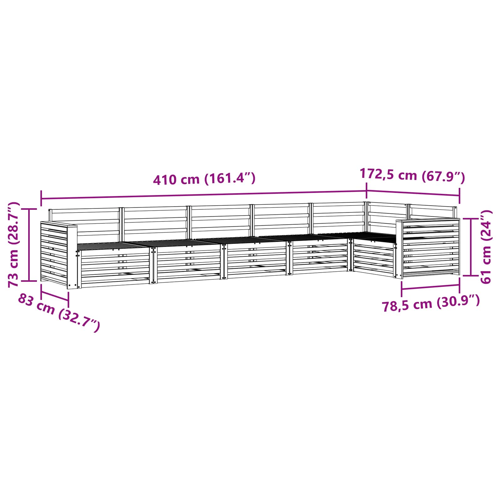 Buiten bankenset 6 pcs Naturel Massief Acaciahout is nu te koop bij PeponiXL, paradijselijk wonen!