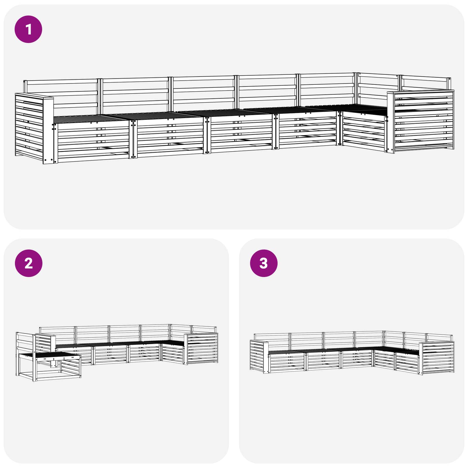 Buiten bankenset 6 pcs Naturel Massief Acaciahout is nu te koop bij PeponiXL, paradijselijk wonen!
