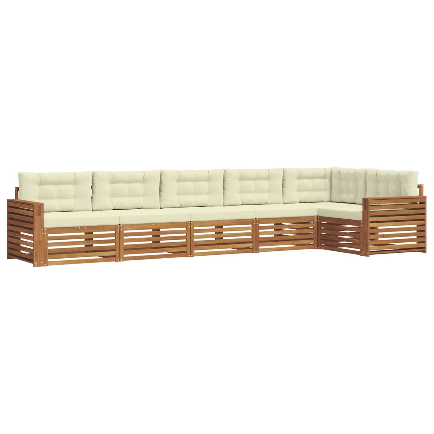 Buiten bankenset met kussen 6 pcs Natuurlijk en Crème is nu te koop bij PeponiXL, paradijselijk wonen!