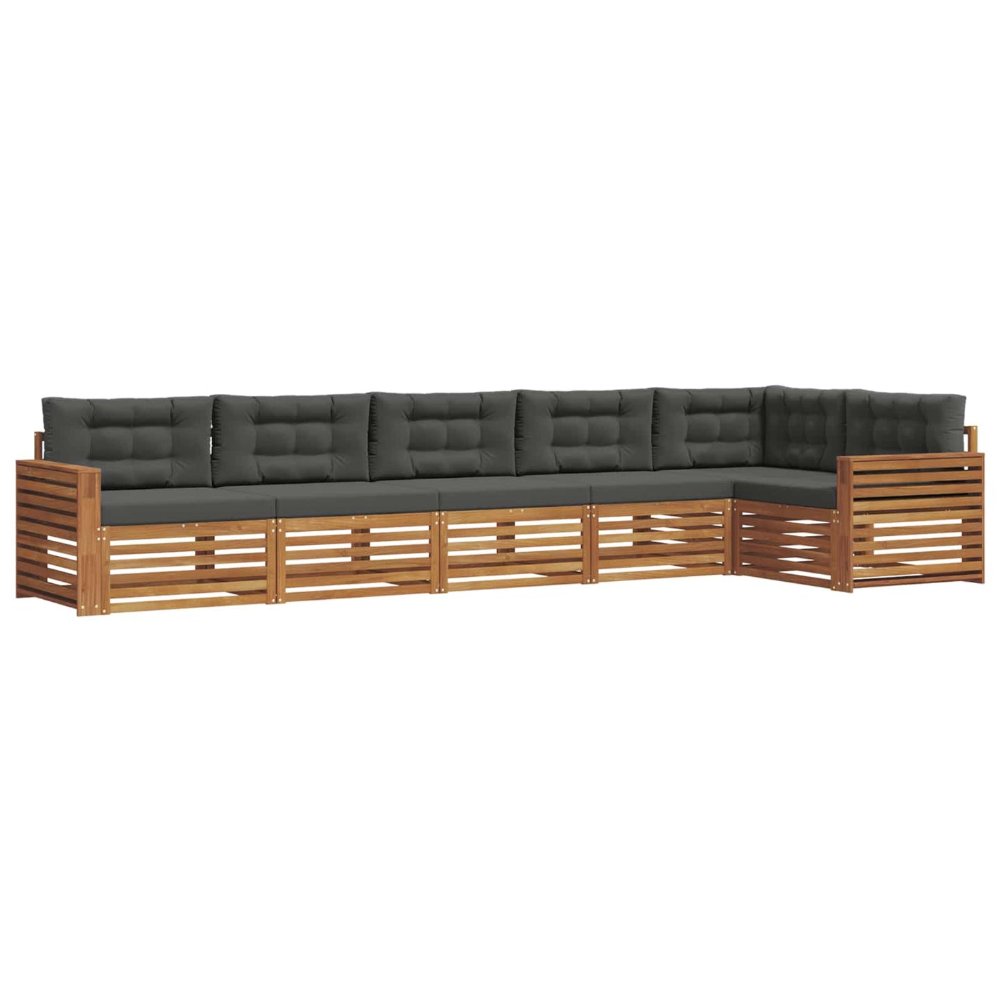 Buiten bankenset met kussen 6 pcs Natuurlijk en Antraciet is nu te koop bij PeponiXL, paradijselijk wonen!