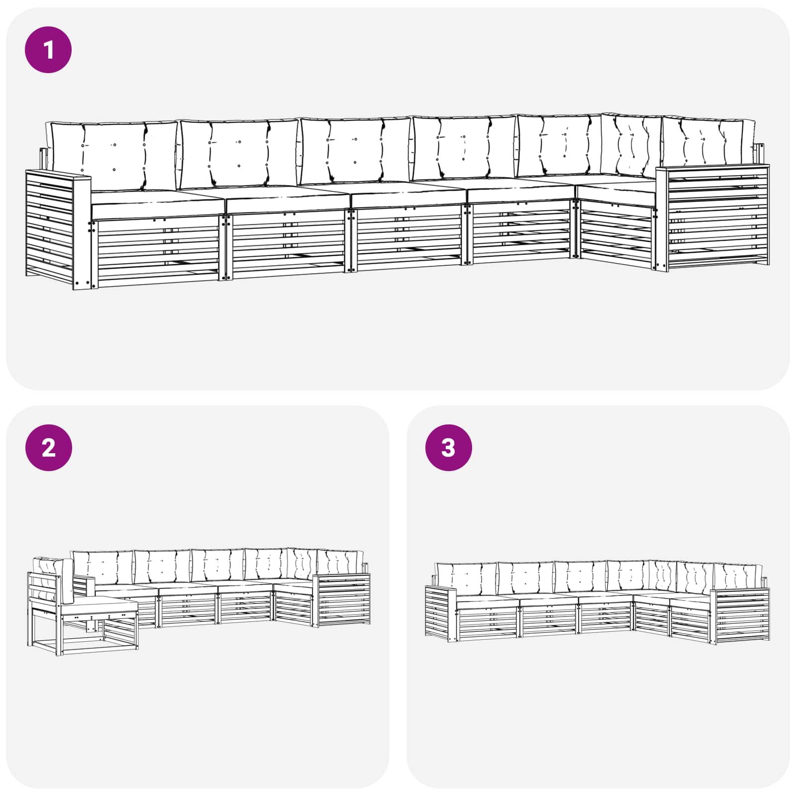 Buiten bankenset met kussen 6 pcs Natuurlijk en Antraciet is nu te koop bij PeponiXL, paradijselijk wonen!