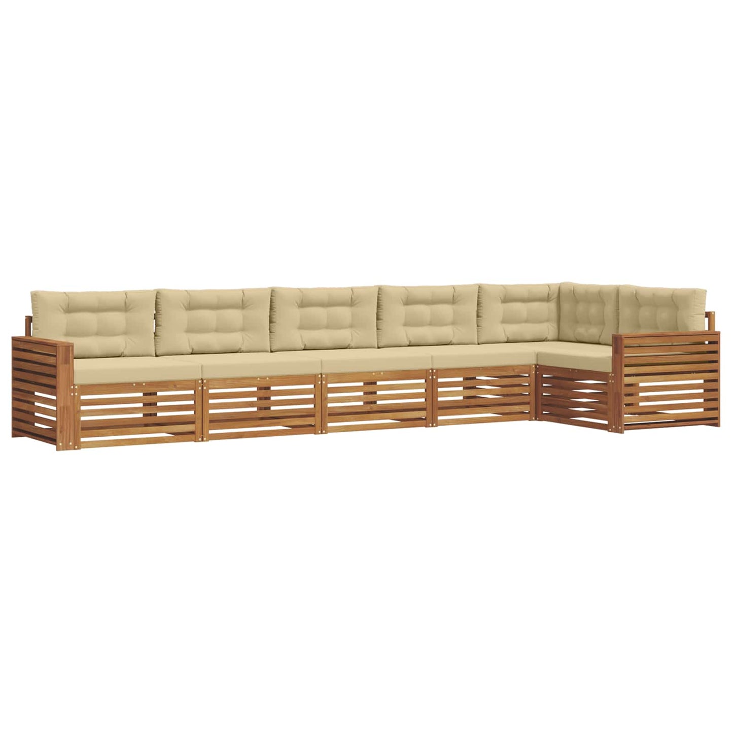Buiten bankenset met kussen 6 pcs Natuurlijk en Beige is nu te koop bij PeponiXL, paradijselijk wonen!