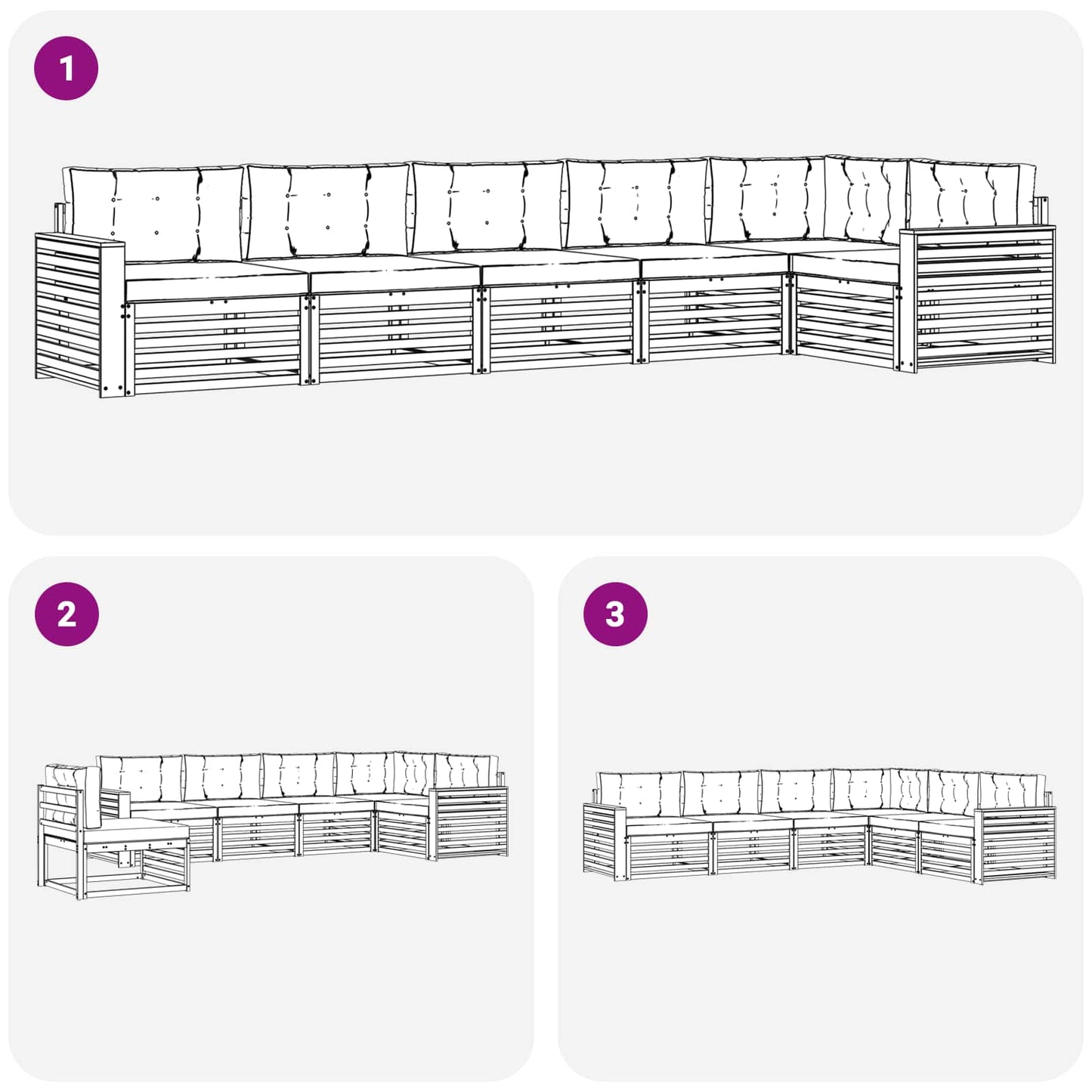 Buiten bankenset met kussen 6 pcs Natuurlijk en Beige is nu te koop bij PeponiXL, paradijselijk wonen!
