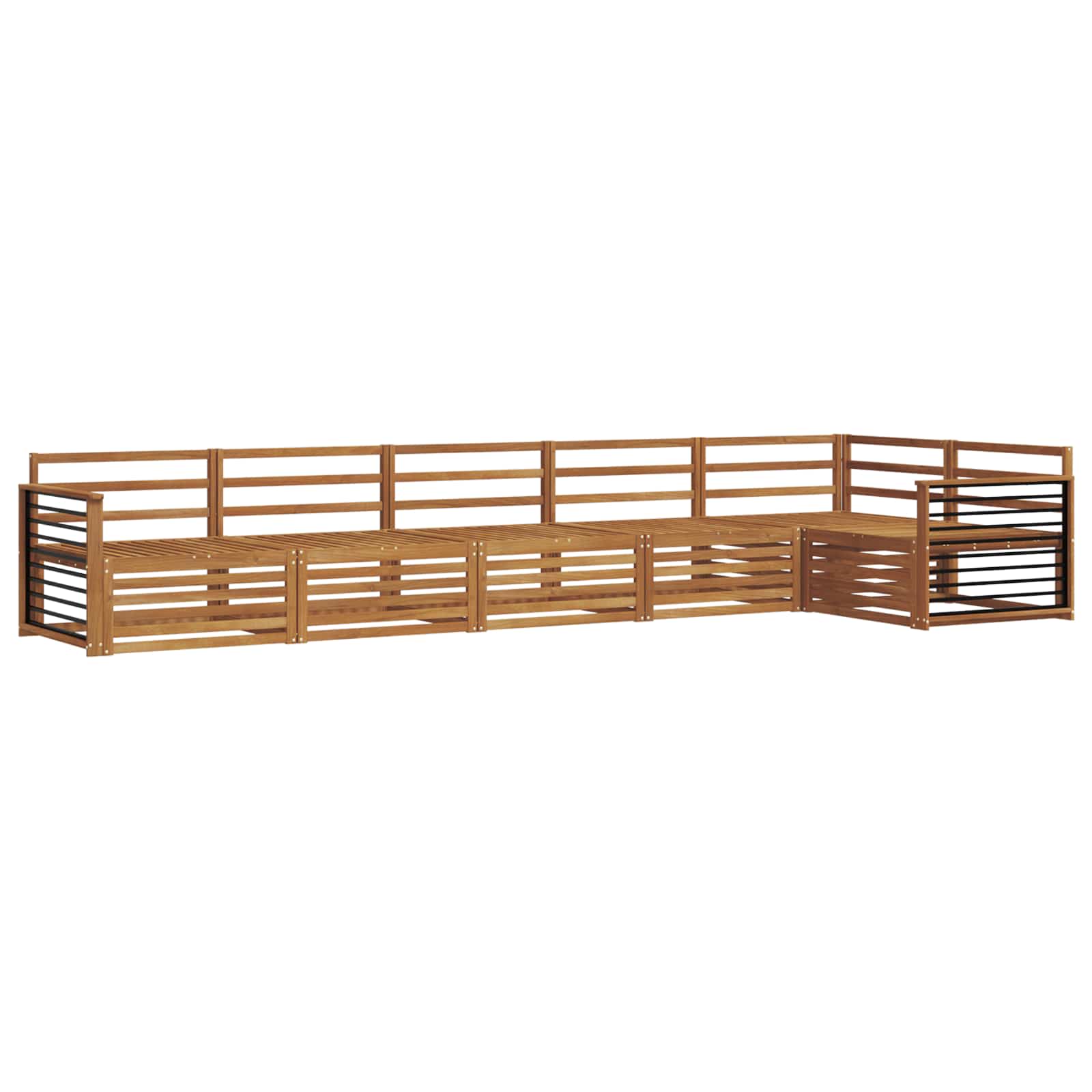 Buiten bankenset 6 pcs Naturel Massief Acaciahout is nu te koop bij PeponiXL, paradijselijk wonen!