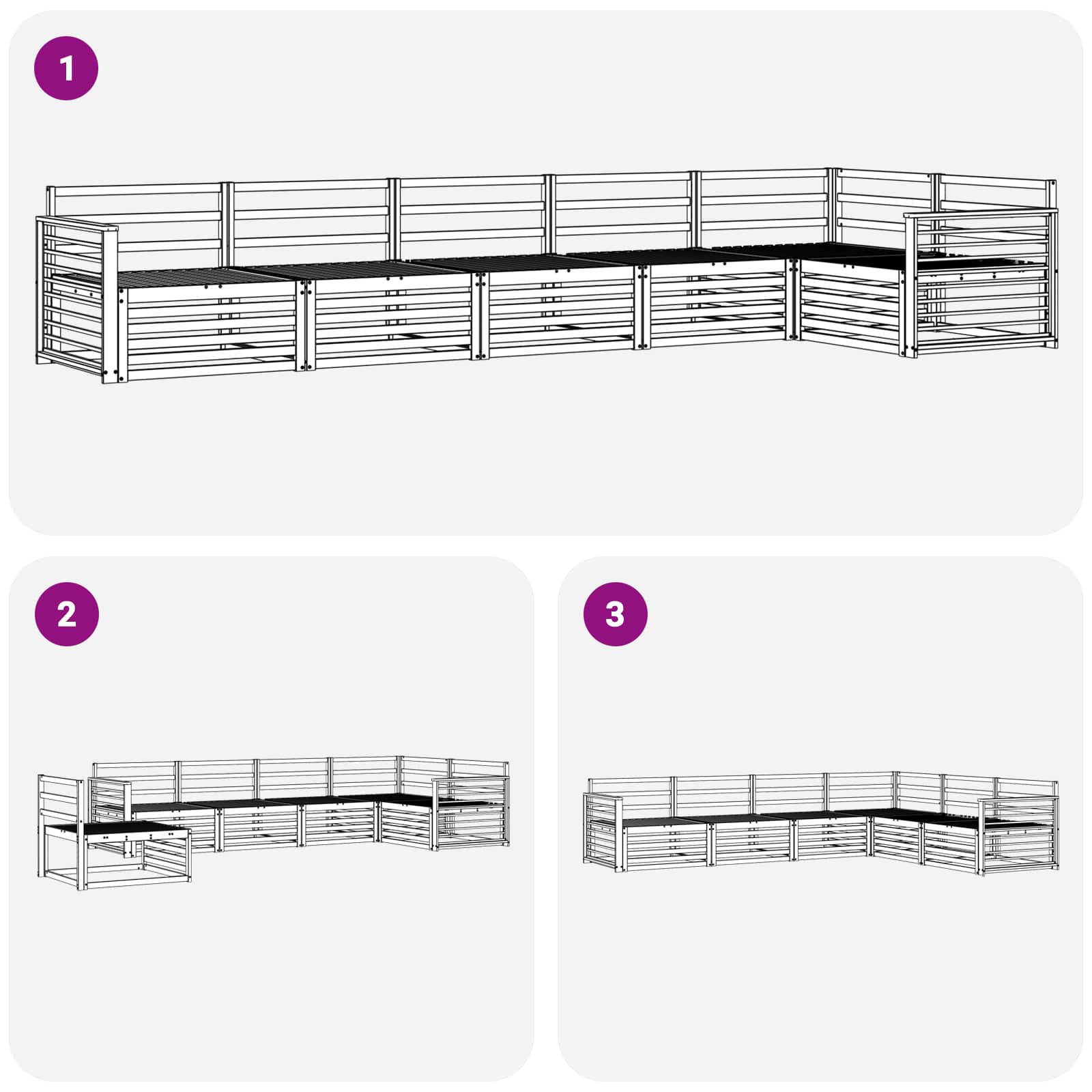 Buiten bankenset 6 pcs Naturel Massief Acaciahout is nu te koop bij PeponiXL, paradijselijk wonen!