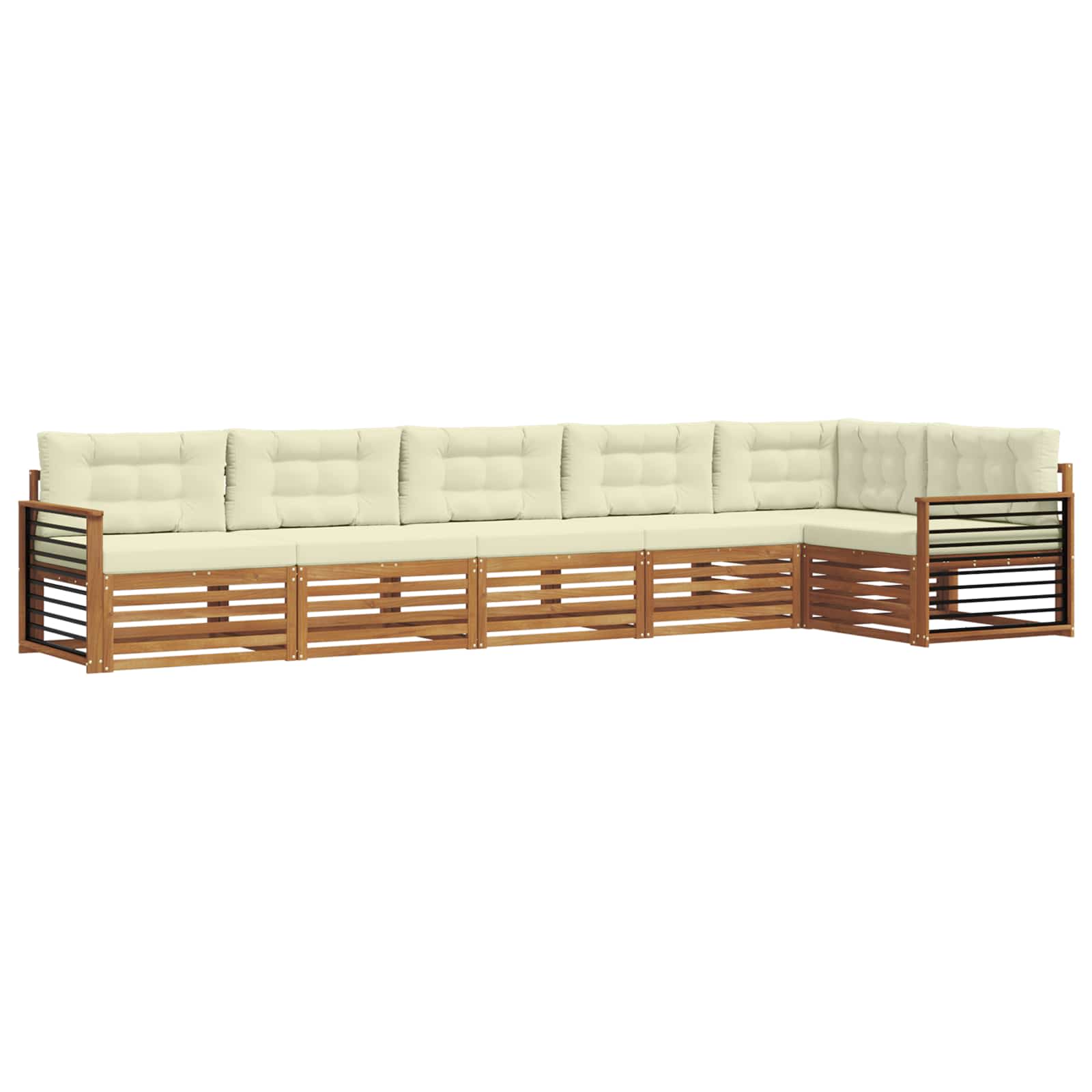 Buiten bankenset met kussen 6 pcs Natuurlijk en Crème is nu te koop bij PeponiXL, paradijselijk wonen!