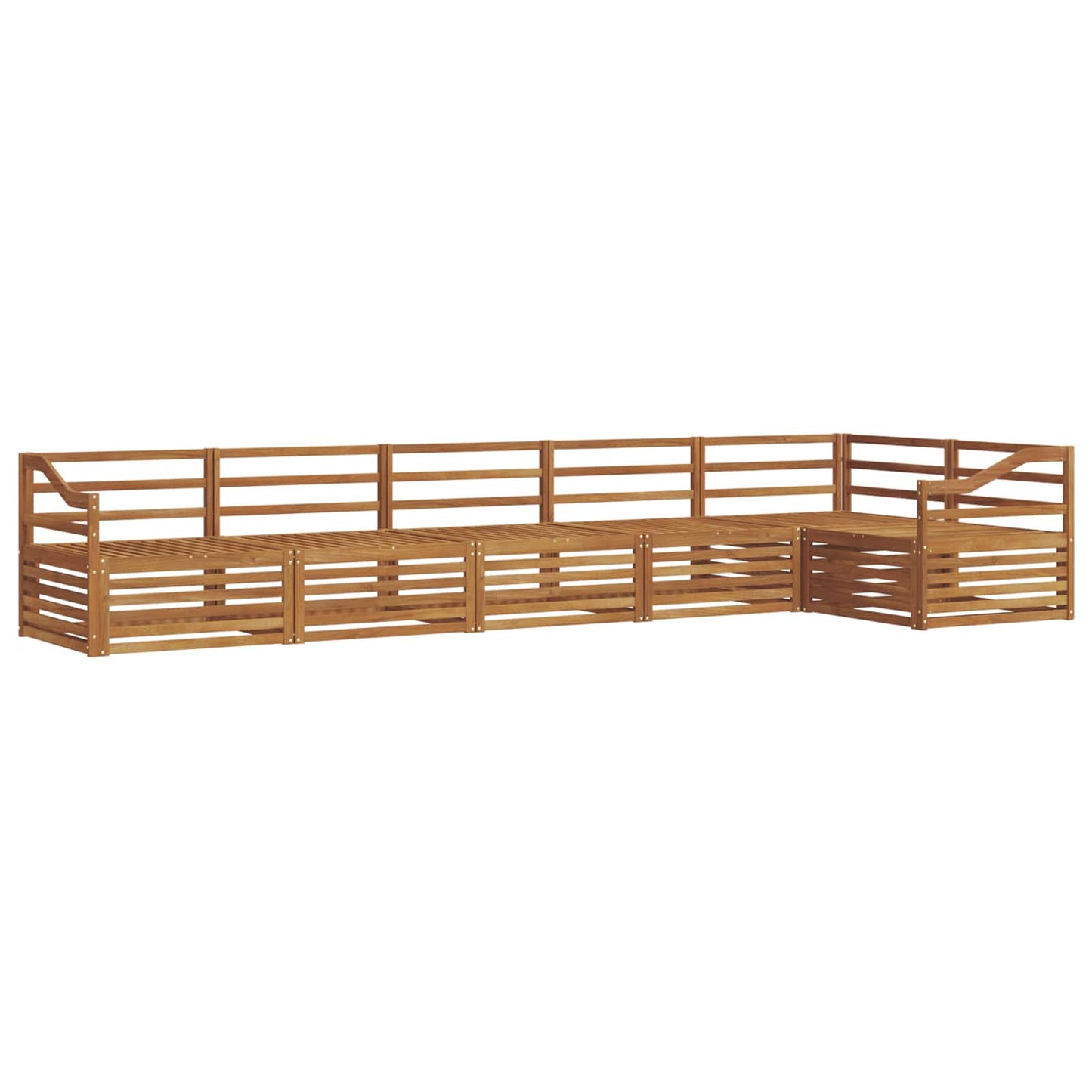 Buiten bankenset 6 pcs Naturel Massief Acaciahout is nu te koop bij PeponiXL, paradijselijk wonen!