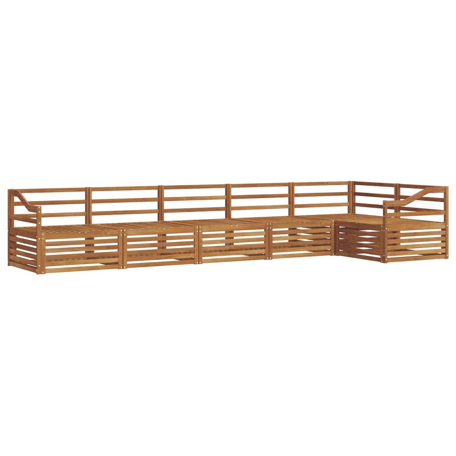 Buiten bankenset 6 pcs Naturel Massief Acaciahout is nu te koop bij PeponiXL, paradijselijk wonen!