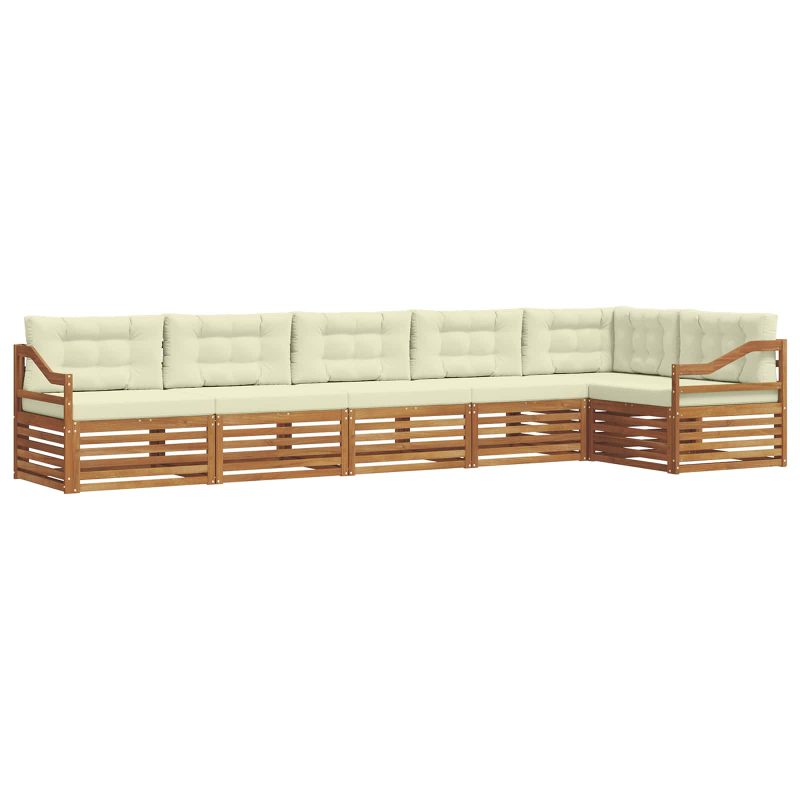 Buiten bankenset met kussen 6 pcs Natuurlijk en Crème is nu te koop bij PeponiXL, paradijselijk wonen!