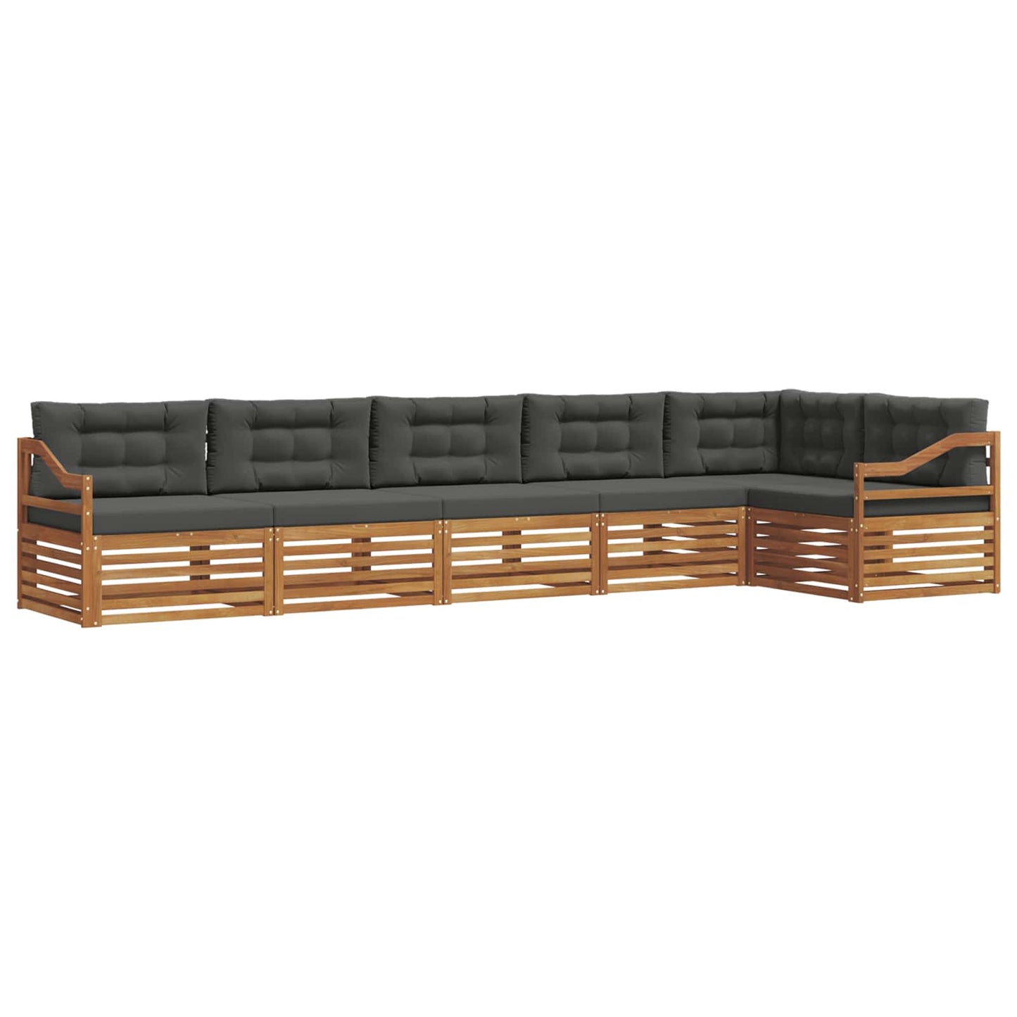 Buiten bankenset met kussen 6 pcs Natuurlijk en Antraciet is nu te koop bij PeponiXL, paradijselijk wonen!