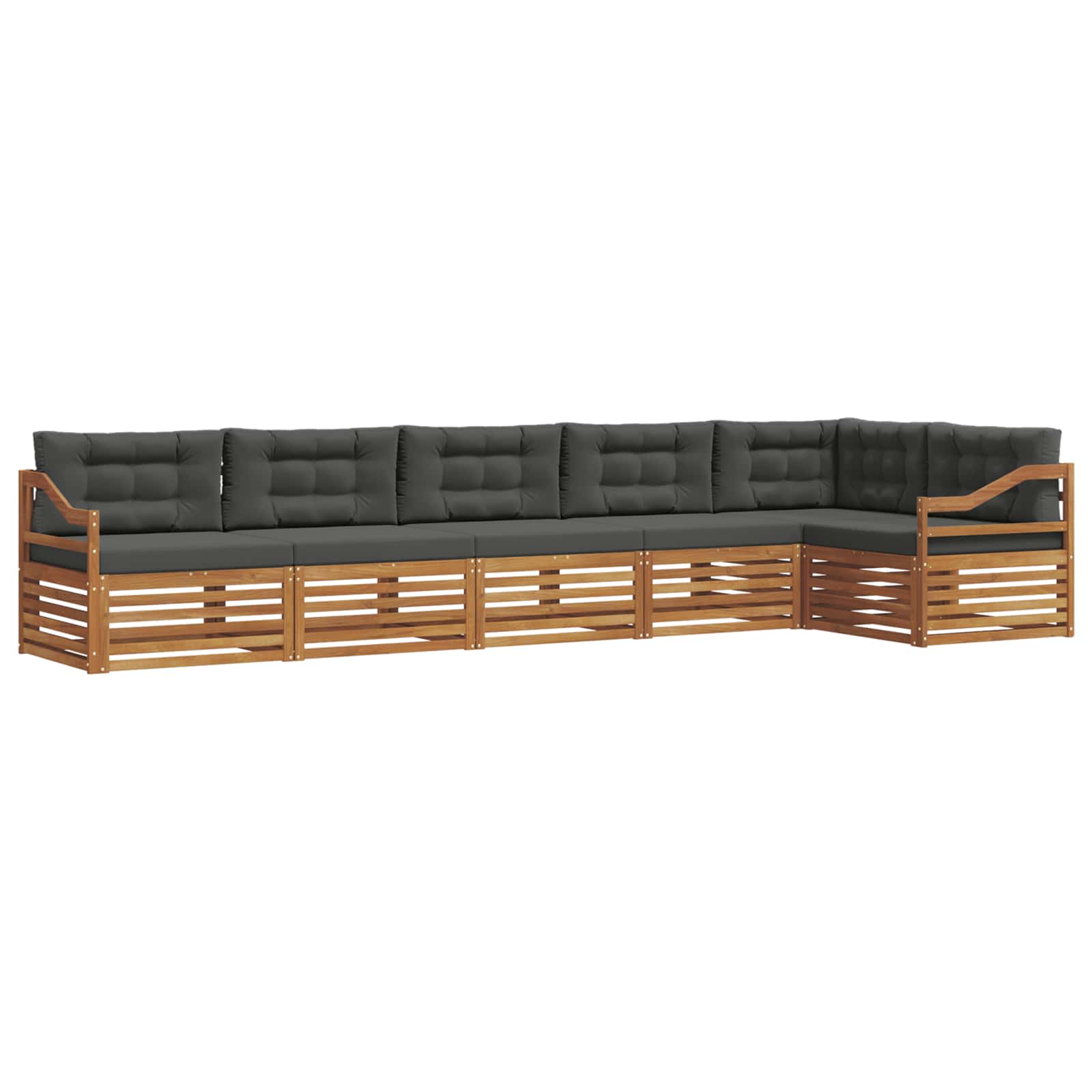 Buiten bankenset met kussen 6 pcs Natuurlijk en Antraciet is nu te koop bij PeponiXL, paradijselijk wonen!