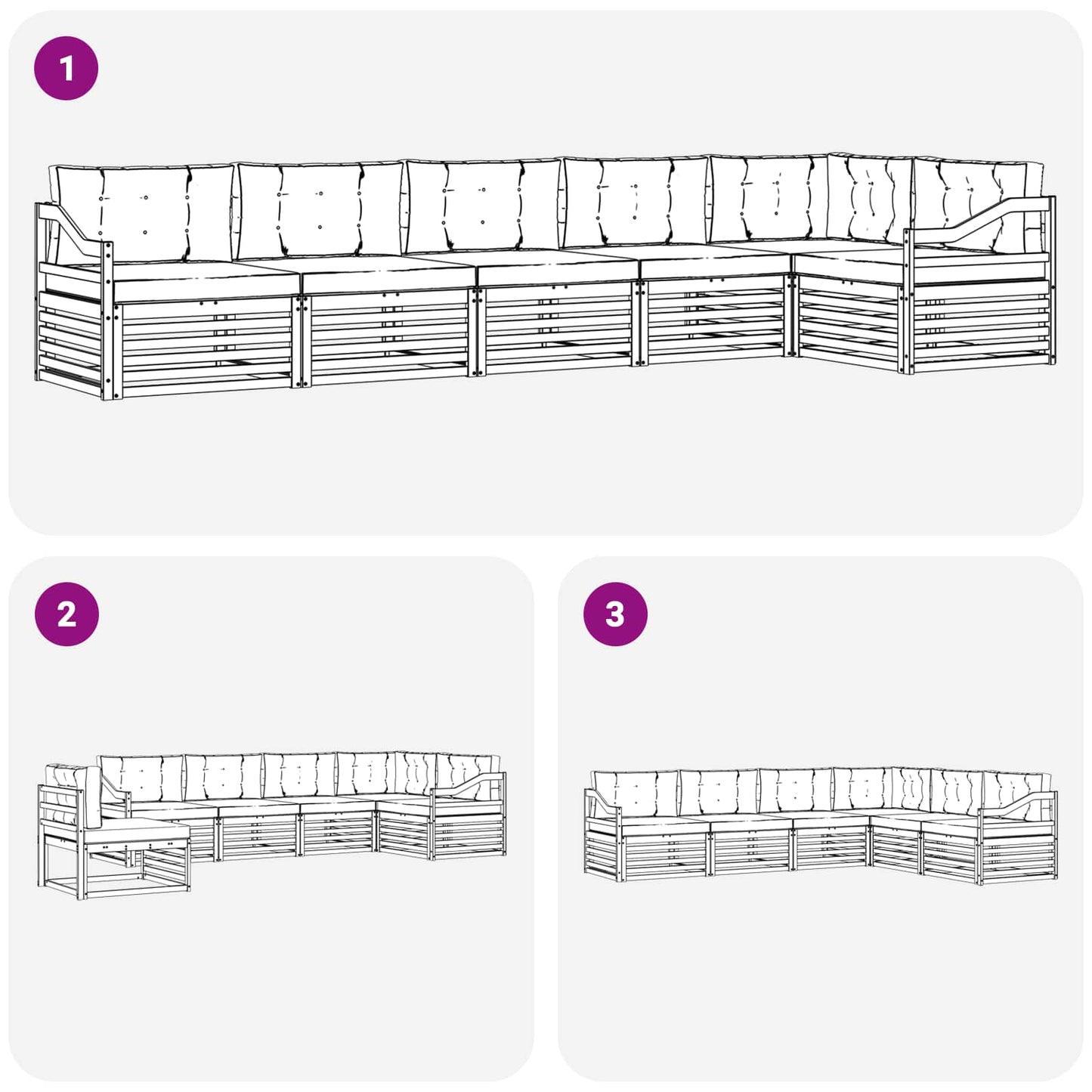 Buiten bankenset met kussen 6 pcs Natuurlijk en Antraciet is nu te koop bij PeponiXL, paradijselijk wonen!
