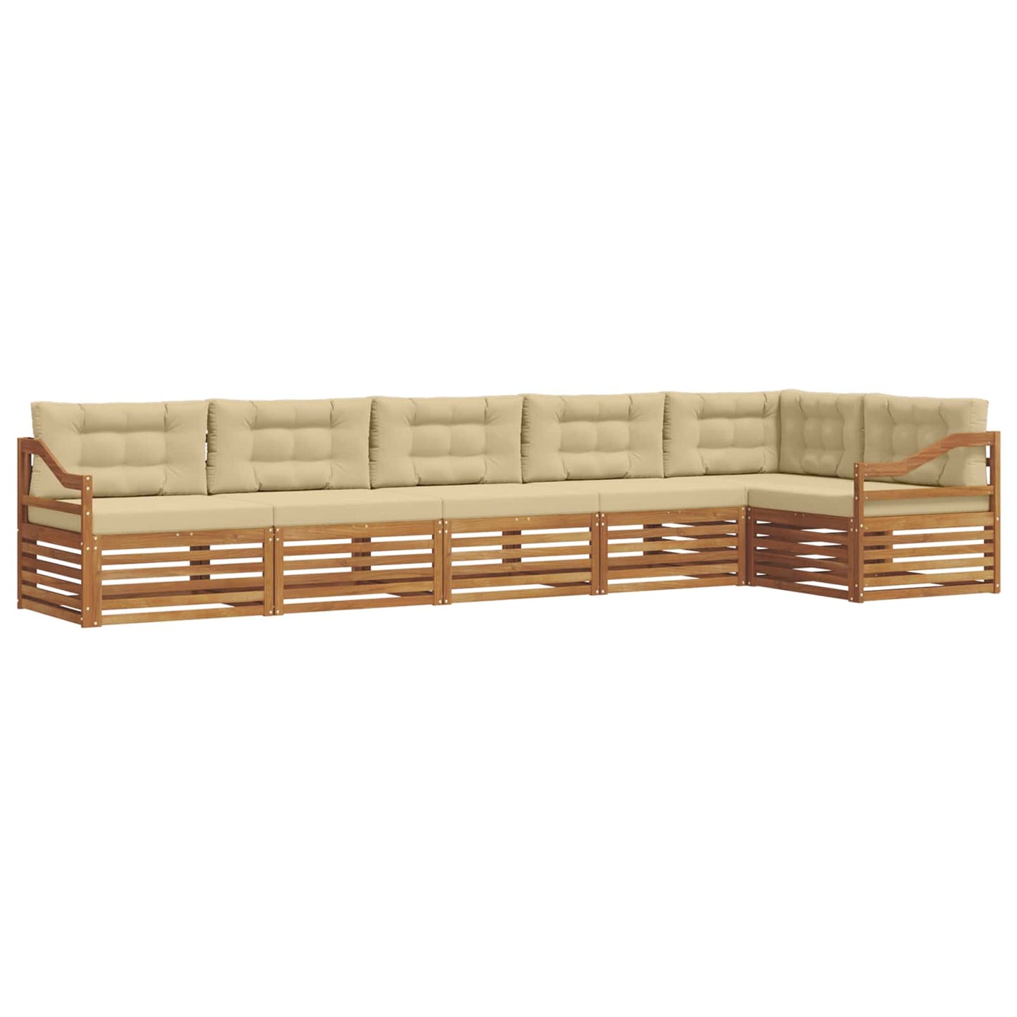 Buiten bankenset met kussen 6 pcs Natuurlijk en Beige is nu te koop bij PeponiXL, paradijselijk wonen!