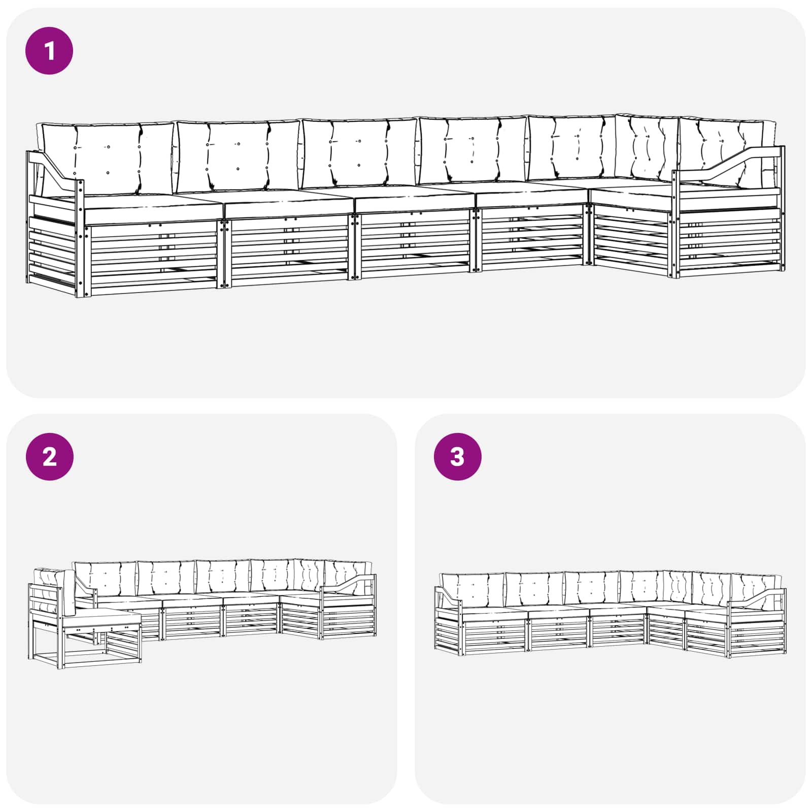 Buiten bankenset met kussen 6 pcs Natuurlijk en Beige is nu te koop bij PeponiXL, paradijselijk wonen!