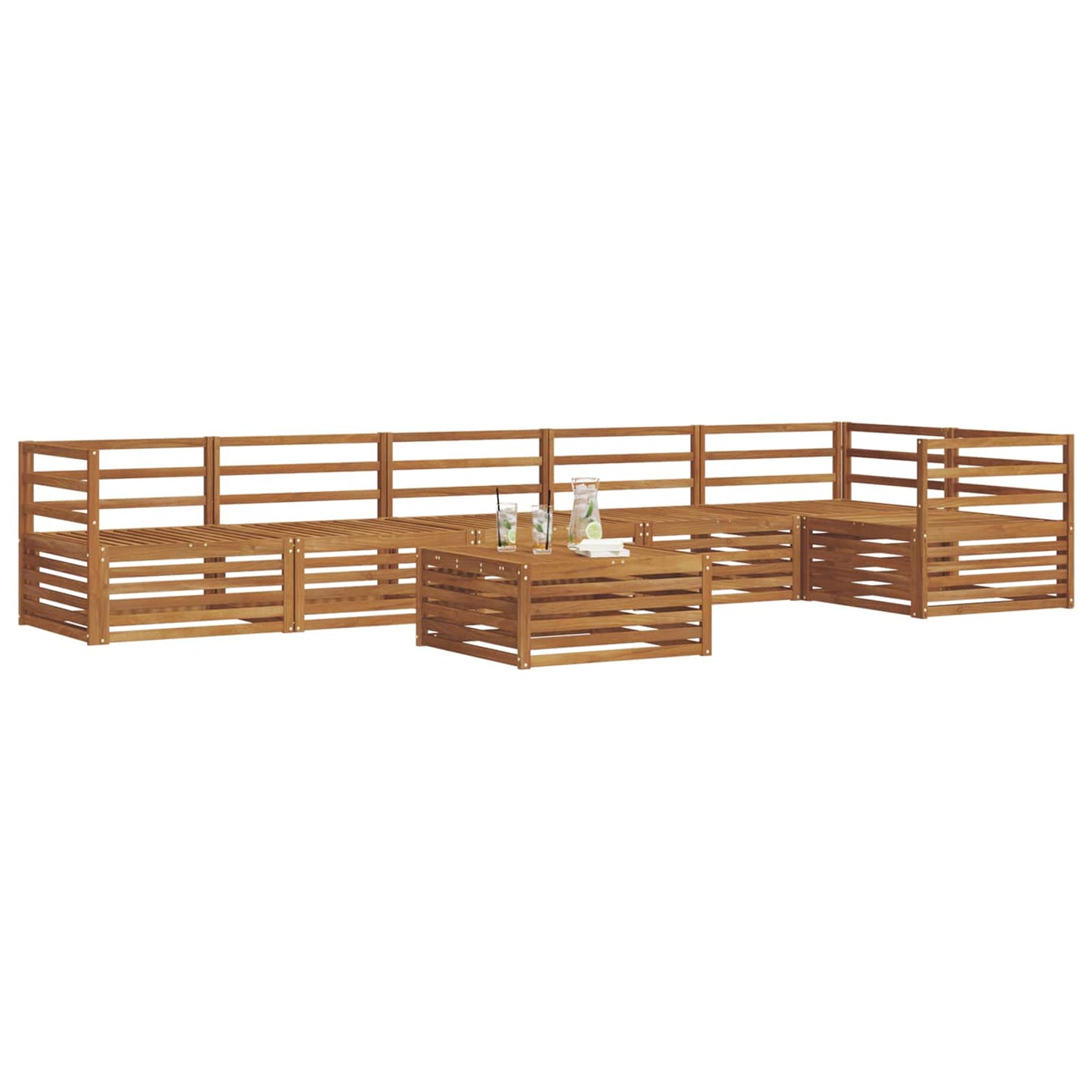 Buiten bankenset 7 pcs Naturel is nu te koop bij PeponiXL, paradijselijk wonen!