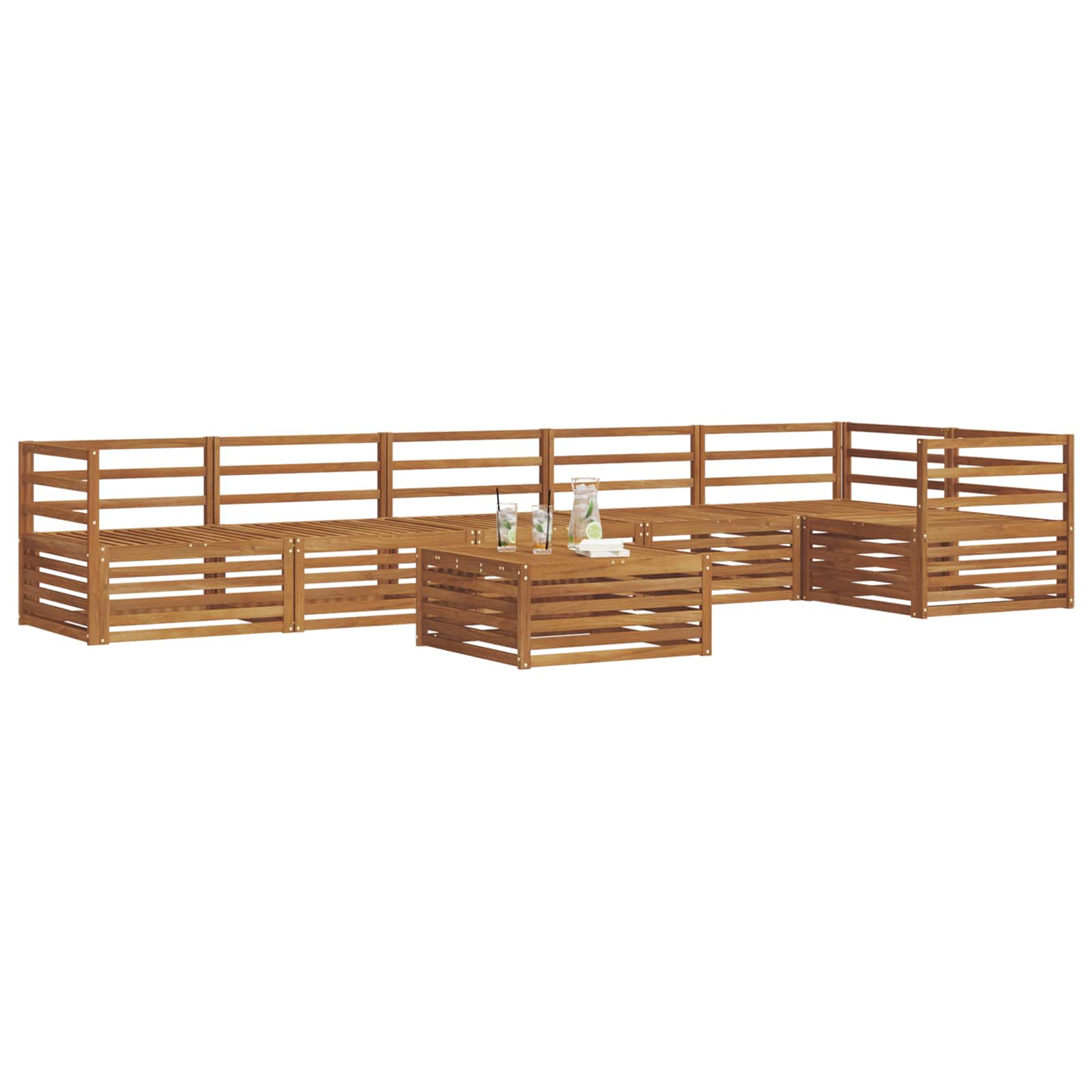 Buiten bankenset 7 pcs Naturel is nu te koop bij PeponiXL, paradijselijk wonen!