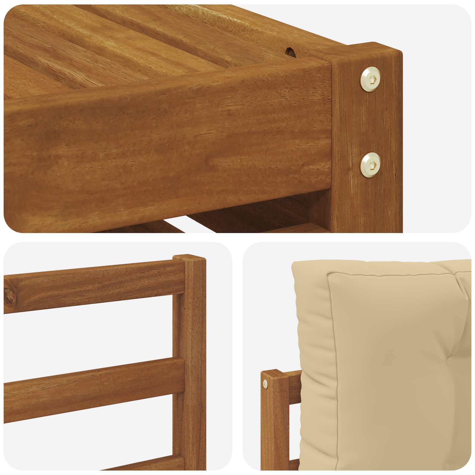 Buiten bankenset met kussen 7 pcs Natuurlijk en Beige is nu te koop bij PeponiXL, paradijselijk wonen!