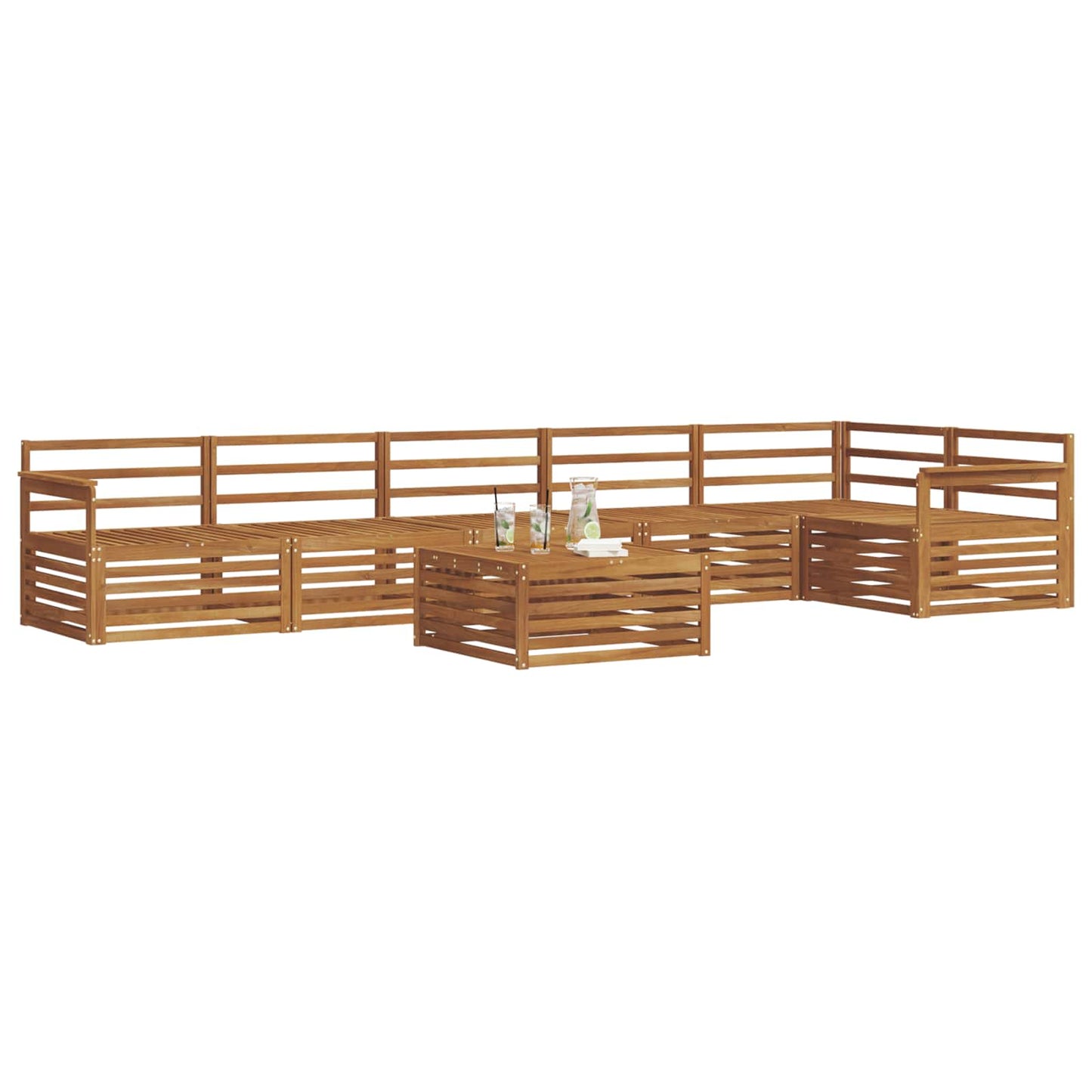 Buiten bankenset 7 pcs Naturel is nu te koop bij PeponiXL, paradijselijk wonen!