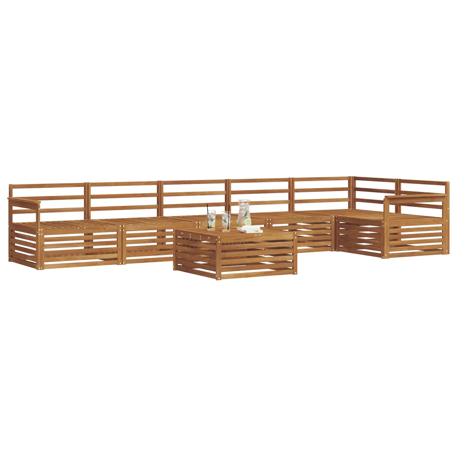 Buiten bankenset 7 pcs Naturel is nu te koop bij PeponiXL, paradijselijk wonen!
