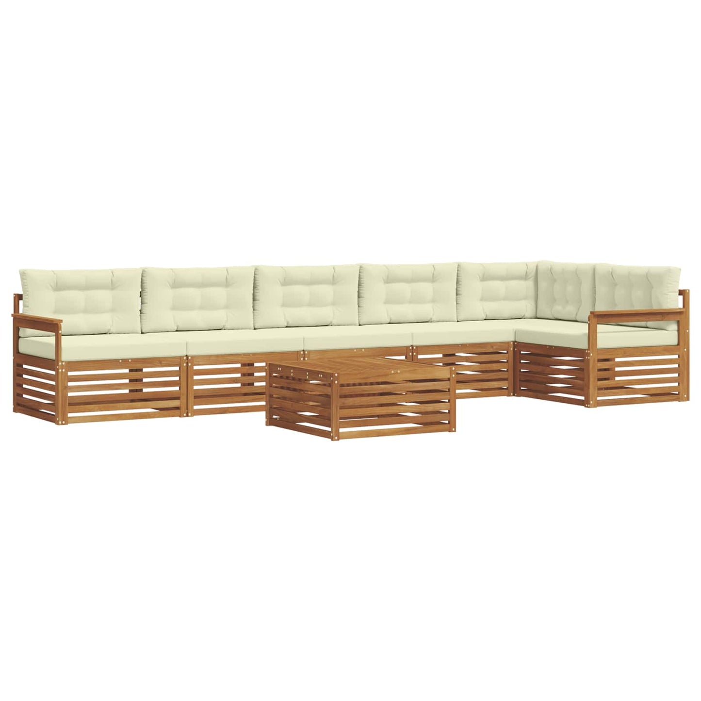 Buiten bankenset met kussen 7 pcs Natuurlijk en Crème is nu te koop bij PeponiXL, paradijselijk wonen!