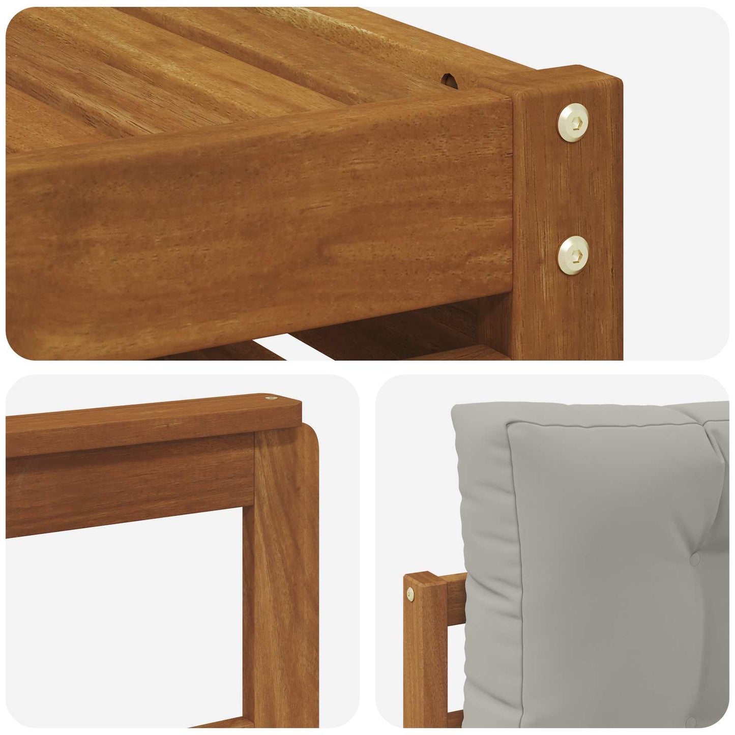 Buiten bankenset met kussen 7 pcs Natuurlijk en Lichtgrijs is nu te koop bij PeponiXL, paradijselijk wonen!