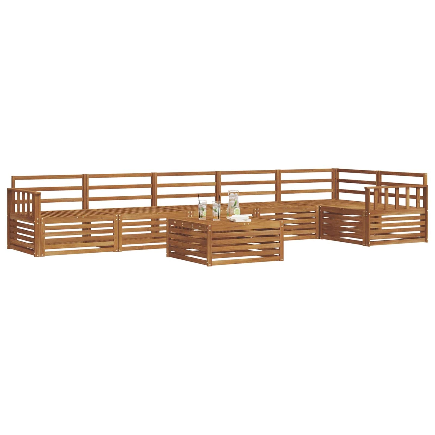 Buiten bankenset 7 pcs Naturel is nu te koop bij PeponiXL, paradijselijk wonen!