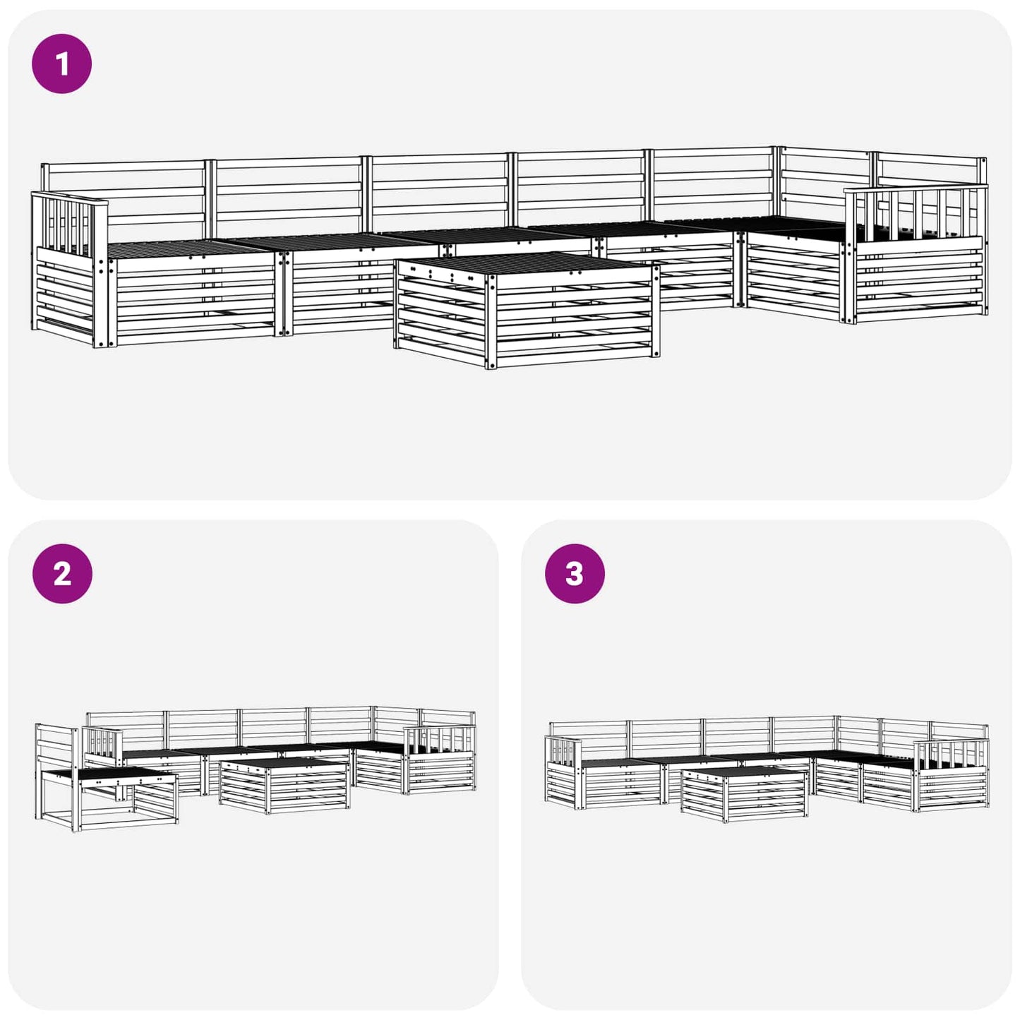 Buiten bankenset 7 pcs Naturel is nu te koop bij PeponiXL, paradijselijk wonen!