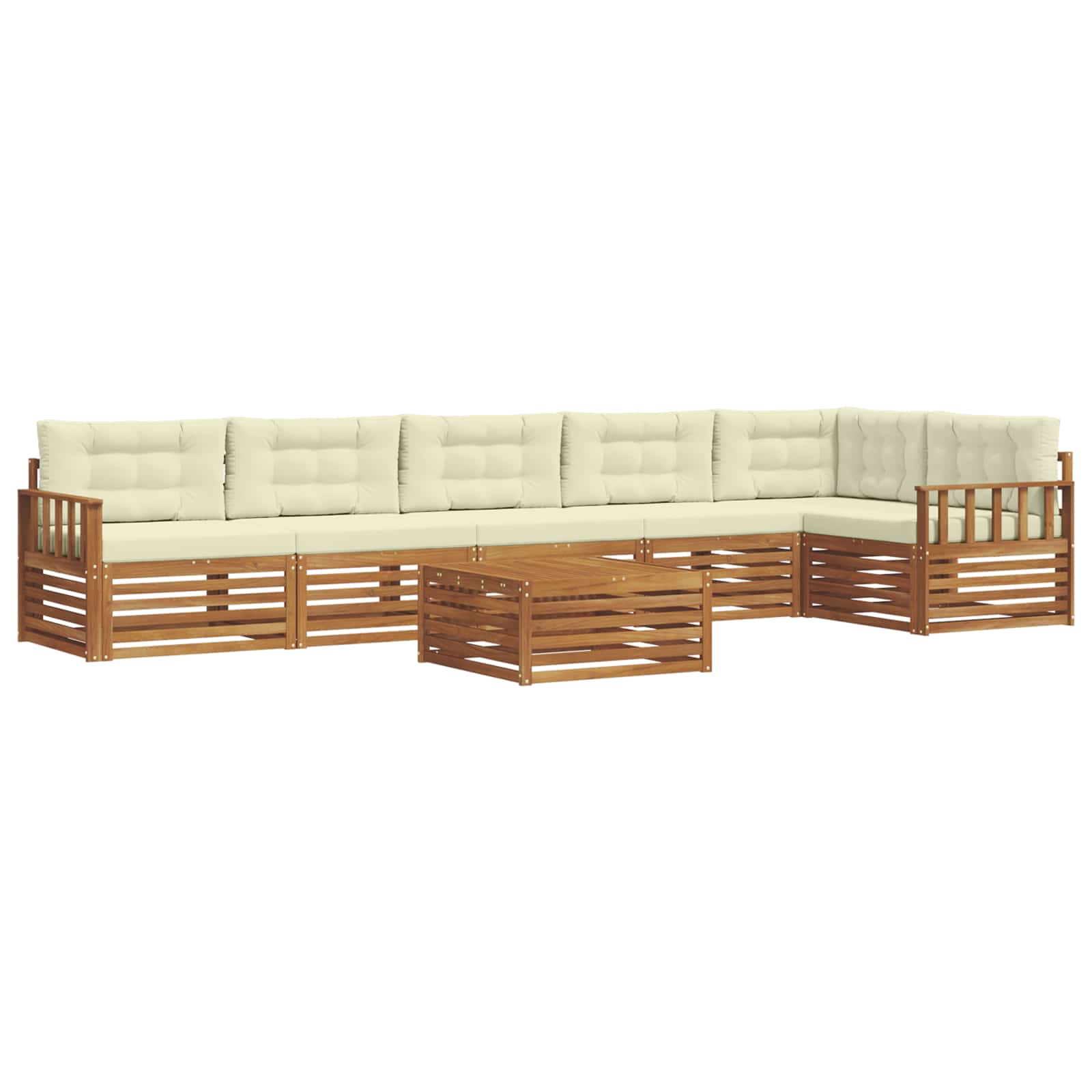 Buiten bankenset met kussen 7 pcs Natuurlijk en Crème is nu te koop bij PeponiXL, paradijselijk wonen!
