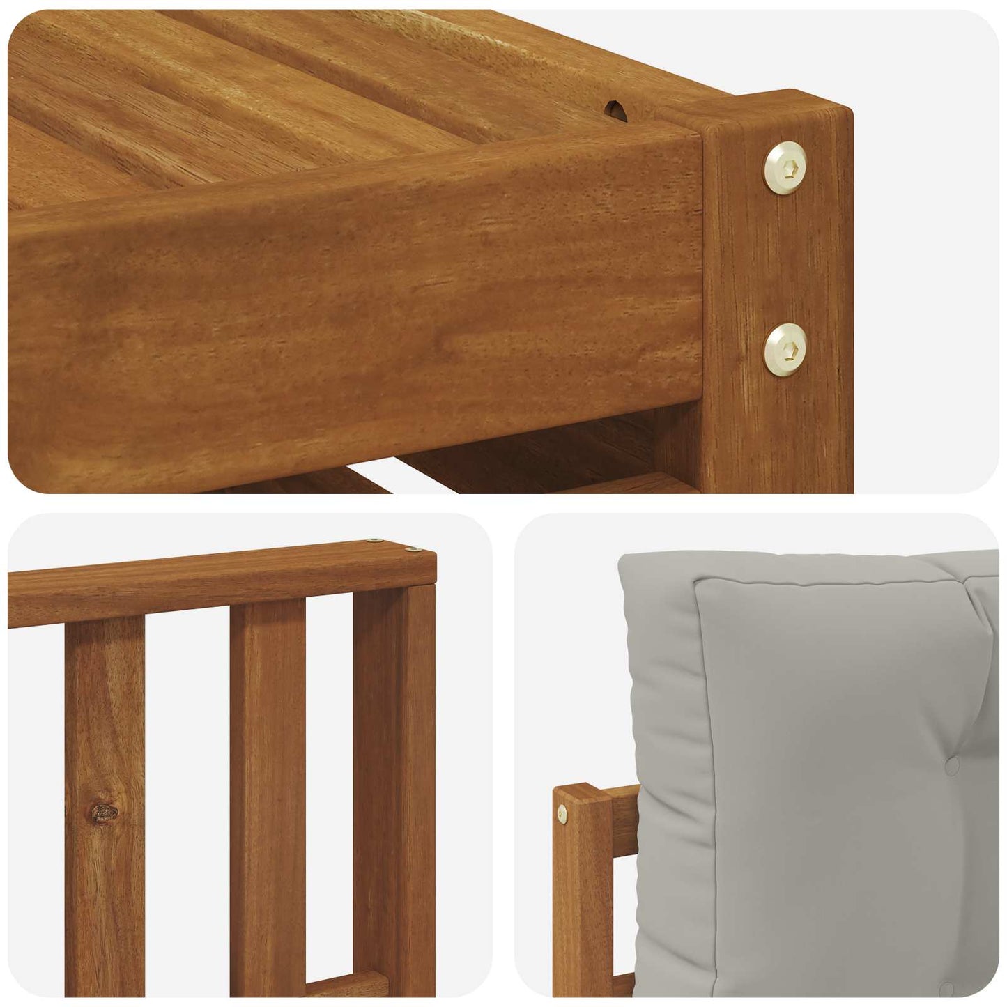 Buiten bankenset met kussen 7 pcs Natuurlijk en Lichtgrijs is nu te koop bij PeponiXL, paradijselijk wonen!