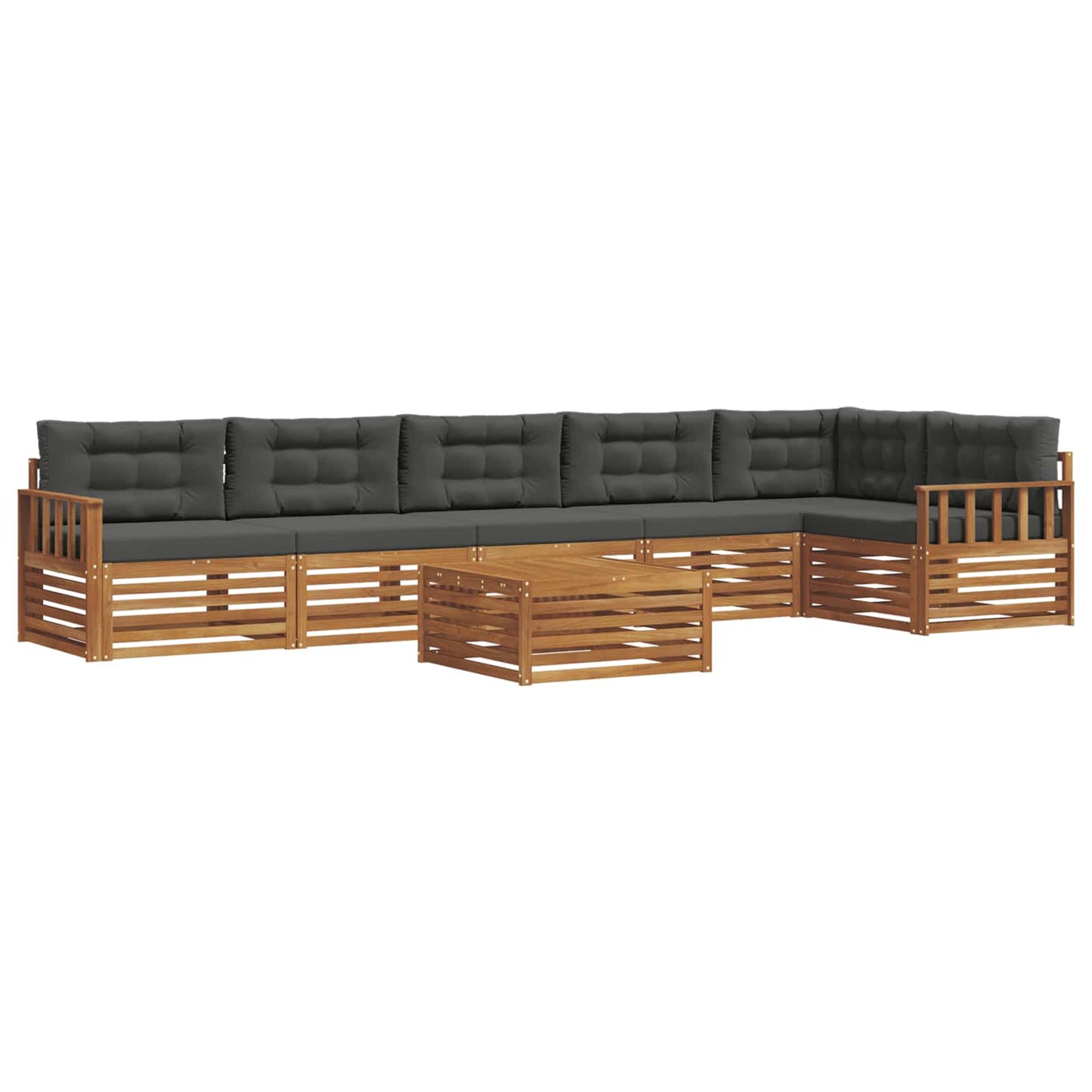 Buiten bankenset met kussen 7 pcs Natuurlijk en Antraciet is nu te koop bij PeponiXL, paradijselijk wonen!