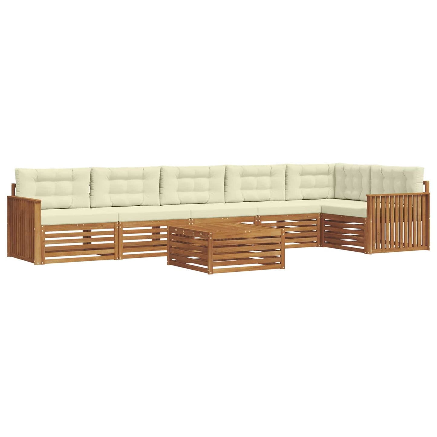 Buiten bankenset met kussen 7 pcs Natuurlijk en Crème is nu te koop bij PeponiXL, paradijselijk wonen!