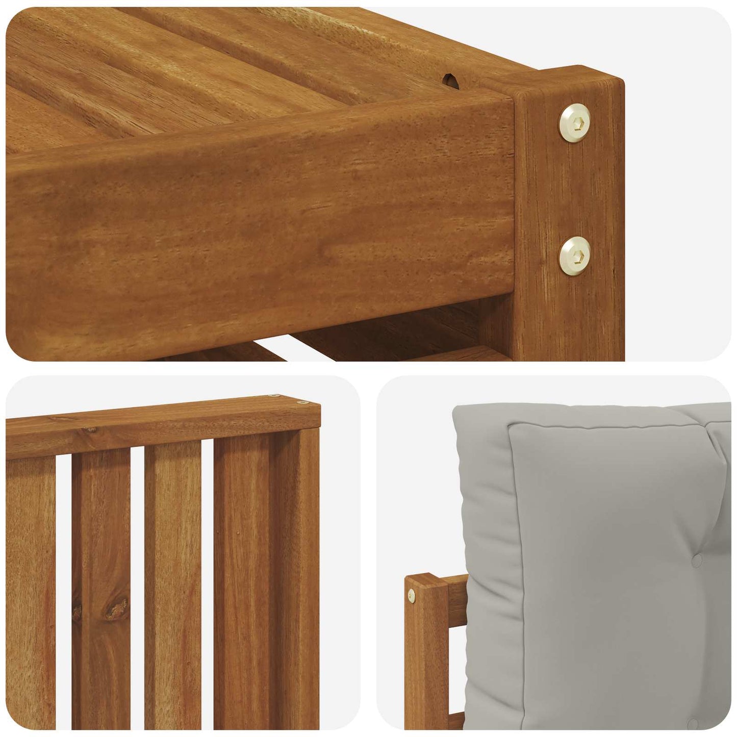 Buiten bankenset met kussen 7 pcs Natuurlijk en Lichtgrijs is nu te koop bij PeponiXL, paradijselijk wonen!