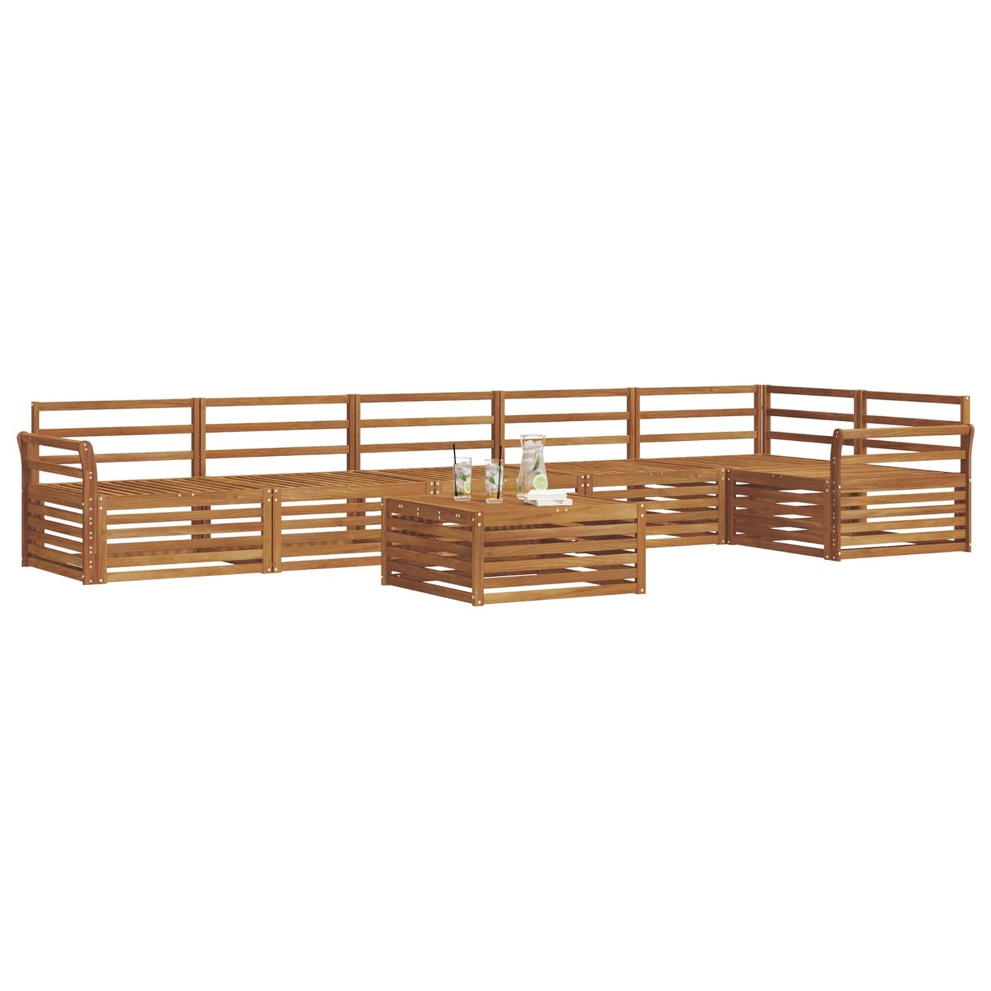 Buiten bankenset 7 pcs Naturel is nu te koop bij PeponiXL, paradijselijk wonen!