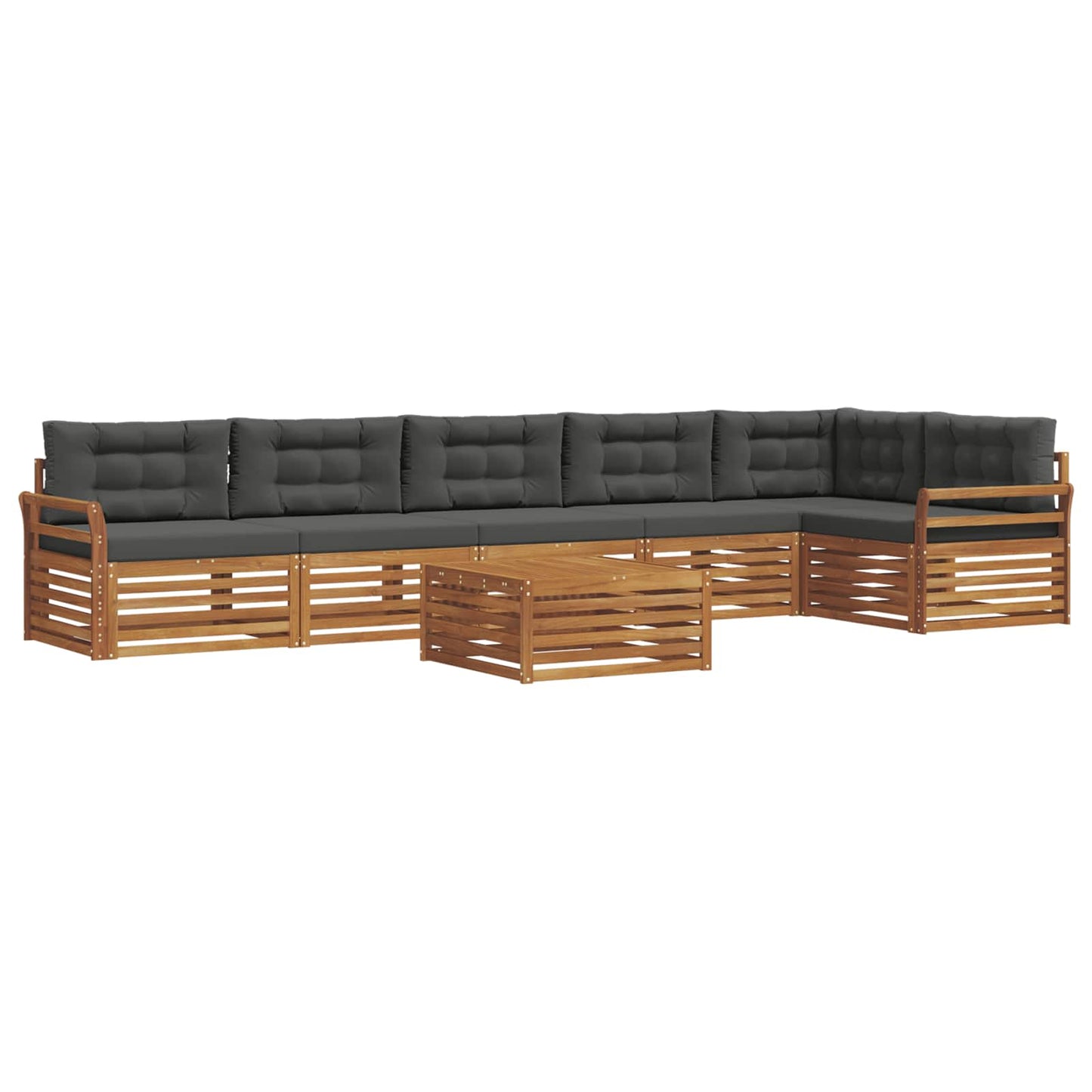Buiten bankenset met kussen 7 pcs Natuurlijk en Antraciet is nu te koop bij PeponiXL, paradijselijk wonen!