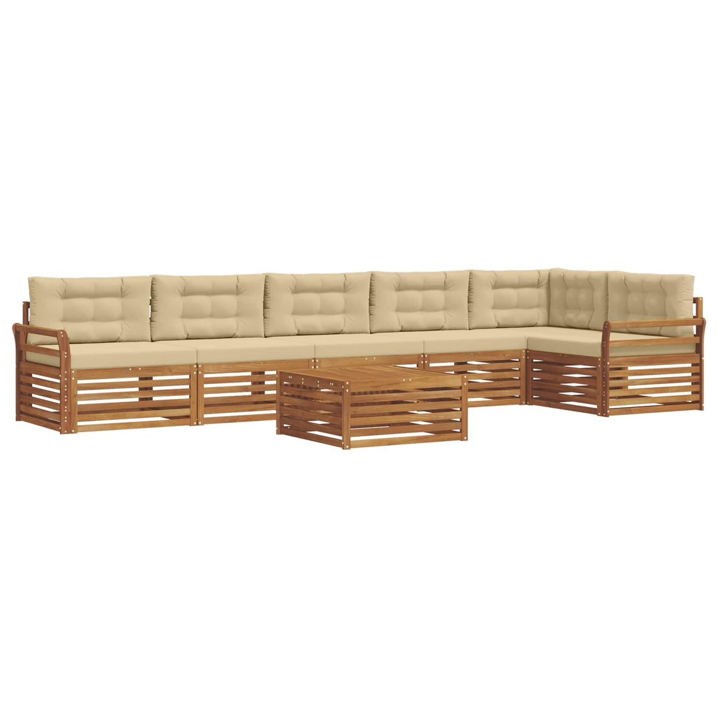 Buiten bankenset met kussen 7 pcs Natuurlijk en Beige is nu te koop bij PeponiXL, paradijselijk wonen!