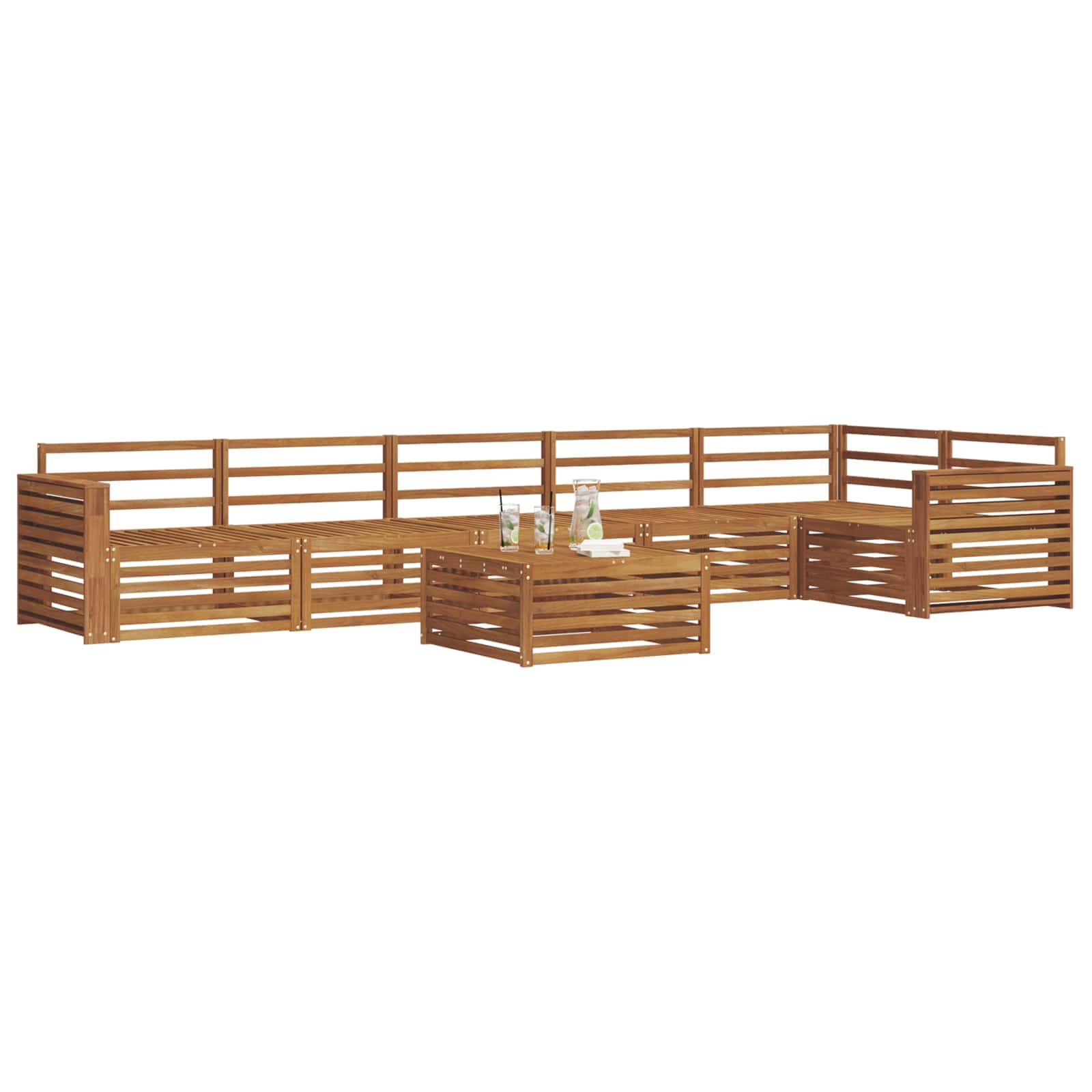 Buiten bankenset 7 pcs Naturel is nu te koop bij PeponiXL, paradijselijk wonen!