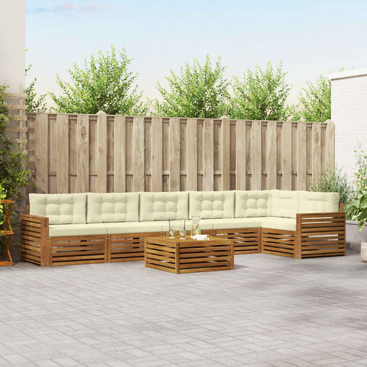 Buiten bankenset met kussen 7 pcs Natuurlijk en Crème is nu te koop bij PeponiXL, paradijselijk wonen!