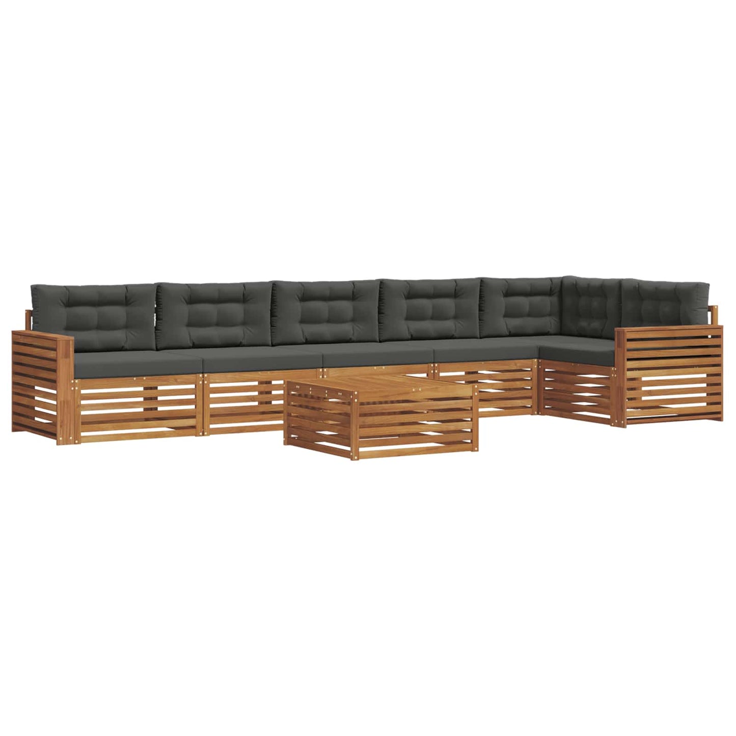 Buiten bankenset met kussen 7 pcs Natuurlijk en Antraciet is nu te koop bij PeponiXL, paradijselijk wonen!