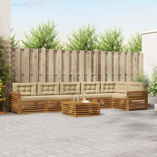 Buiten bankenset met kussen 7 pcs Natuurlijk en Beige is nu te koop bij PeponiXL, paradijselijk wonen!
