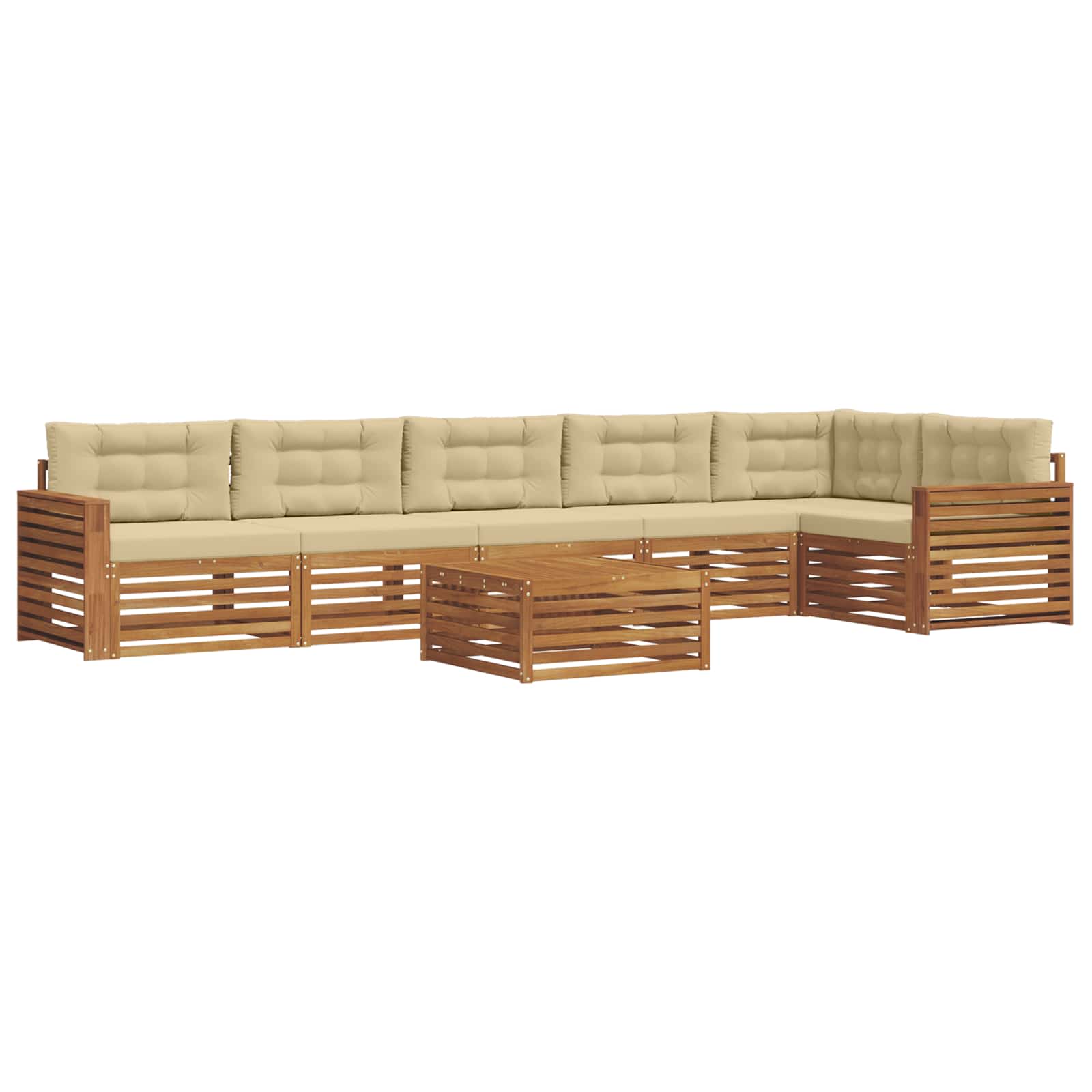 Buiten bankenset met kussen 7 pcs Natuurlijk en Beige is nu te koop bij PeponiXL, paradijselijk wonen!
