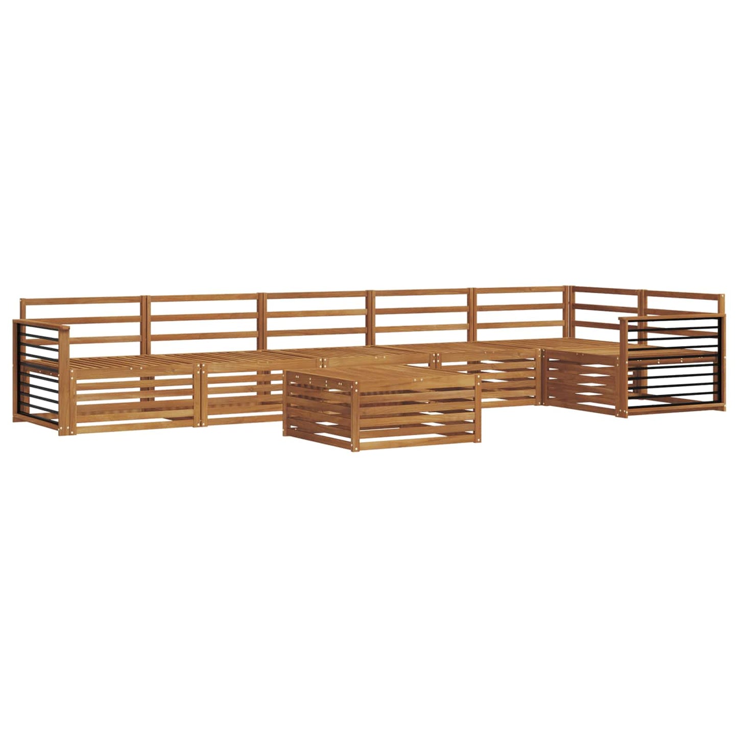 Buiten bankenset 7 pcs Naturel Massief Acaciahout is nu te koop bij PeponiXL, paradijselijk wonen!